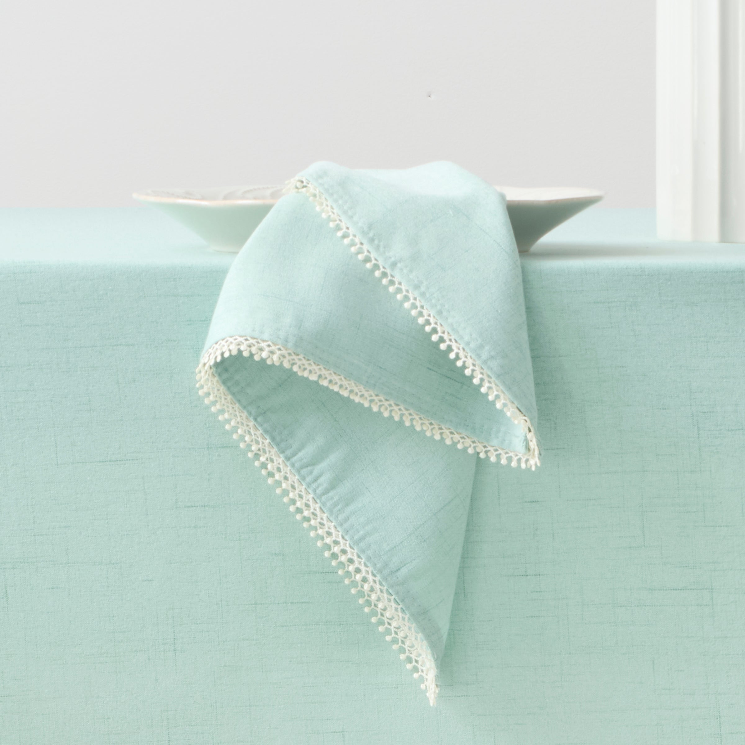 Lenox Premium French Perle Solid Ice Blue Dinner Napkins, Set of 4