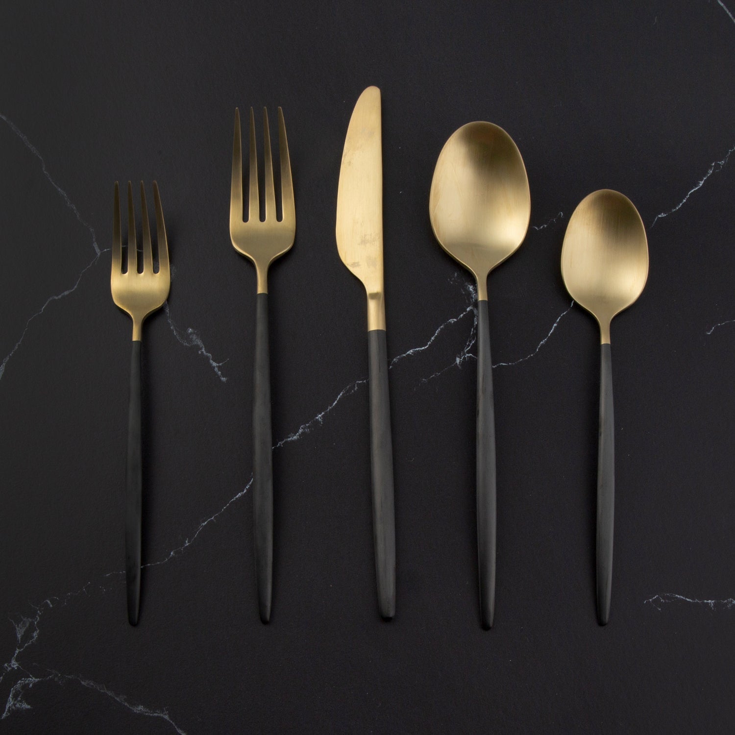Lenox Premium Gaze Black Champagne Satin 20-Piece Flatware Set - Image 7