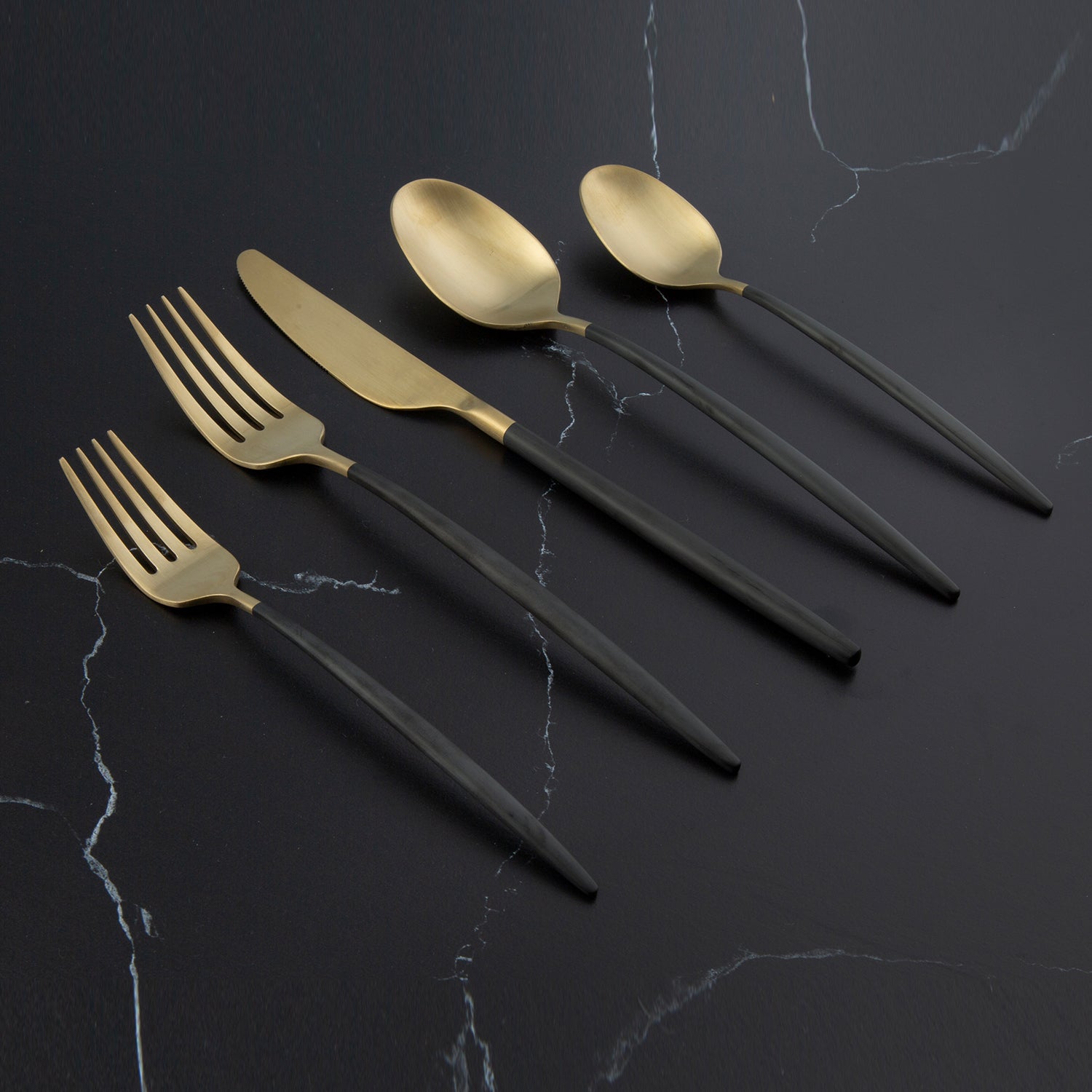 Lenox Premium Gaze Black Champagne Satin 20-Piece Flatware Set - Image 9