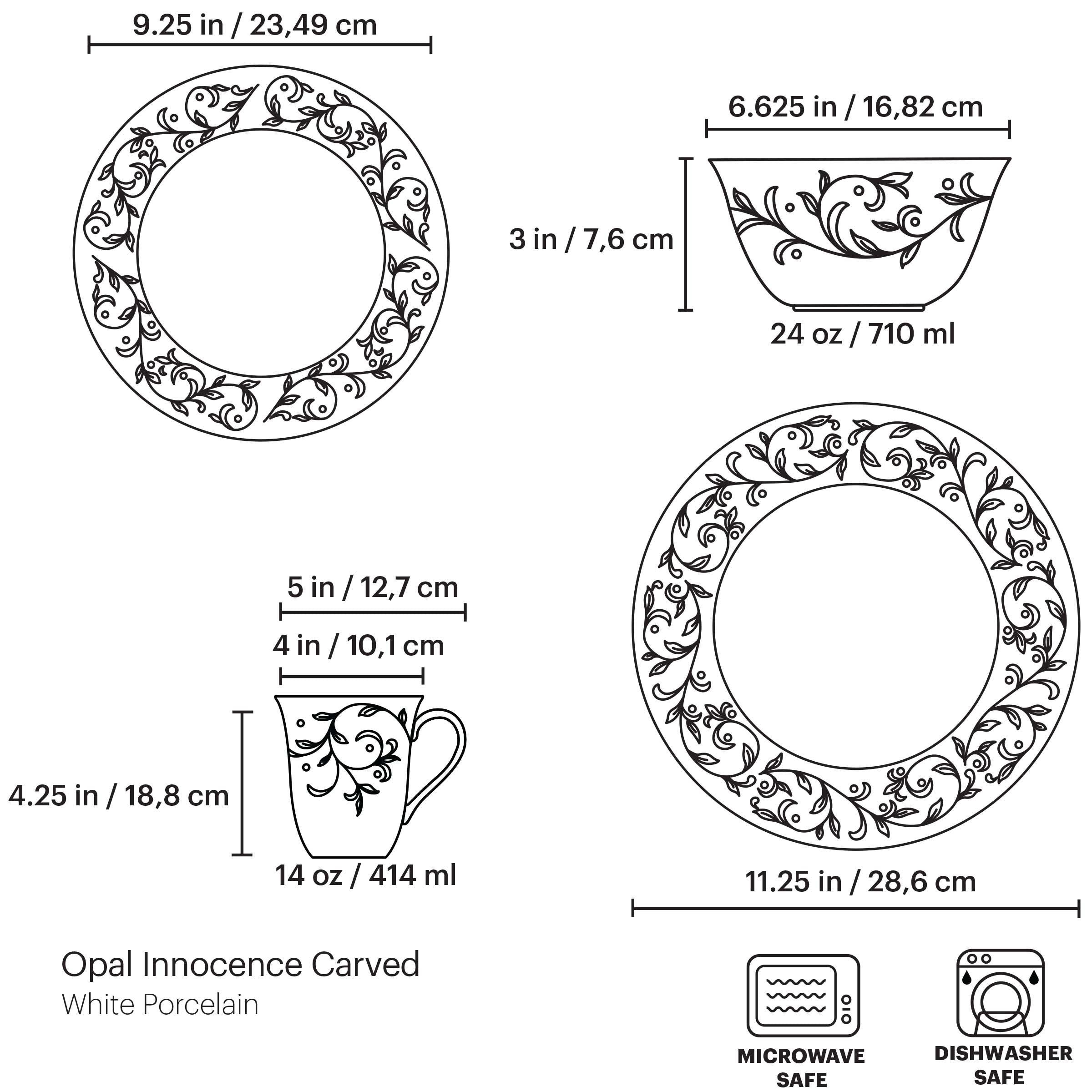 Lenox Premium Opal Innocence Carved 4-Piece Place Setting - Image 8