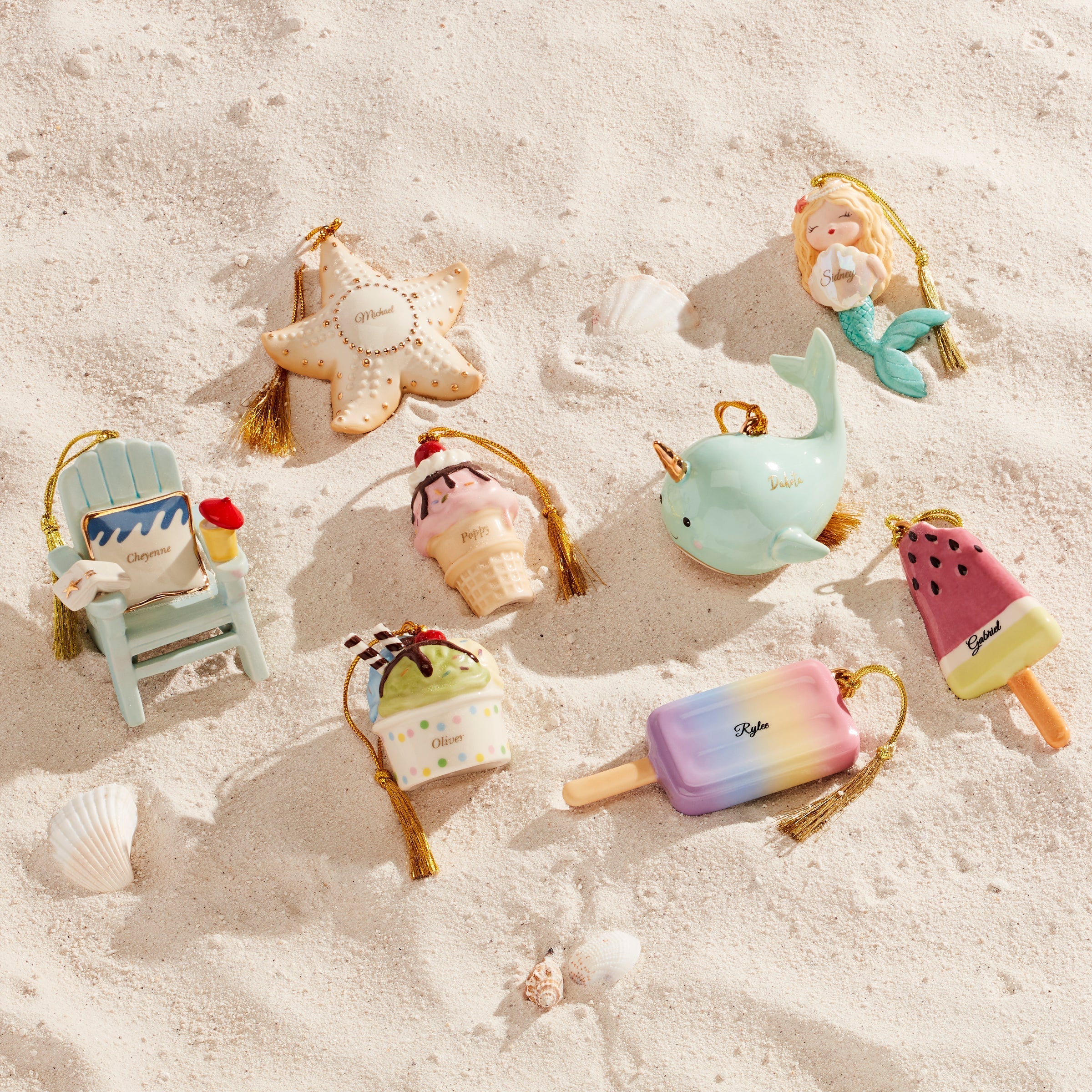 Lenox Premium Personalized Ice Cream 2-Piece Ornament Set - Image 8