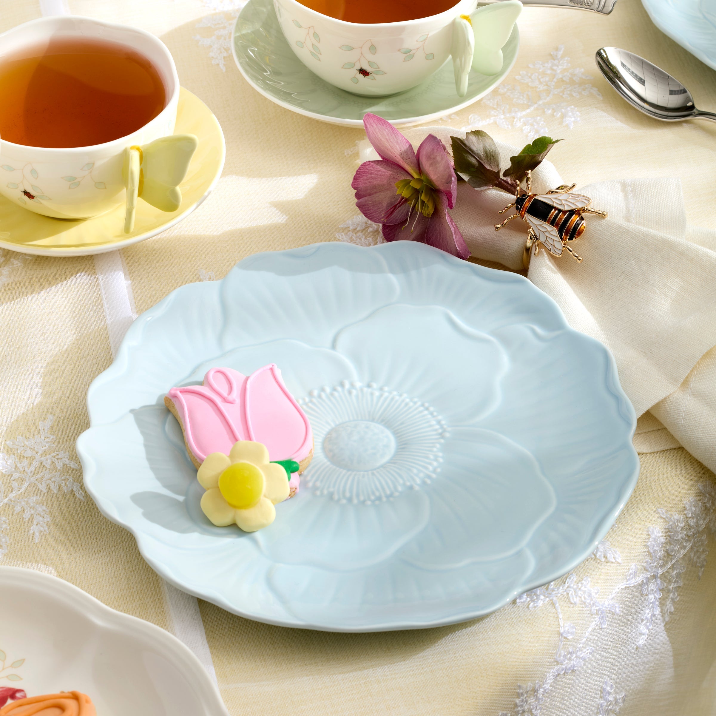 Lenox Premium Butterfly Meadow Floral Blue Accent Plates, Set of 4 - Image 2