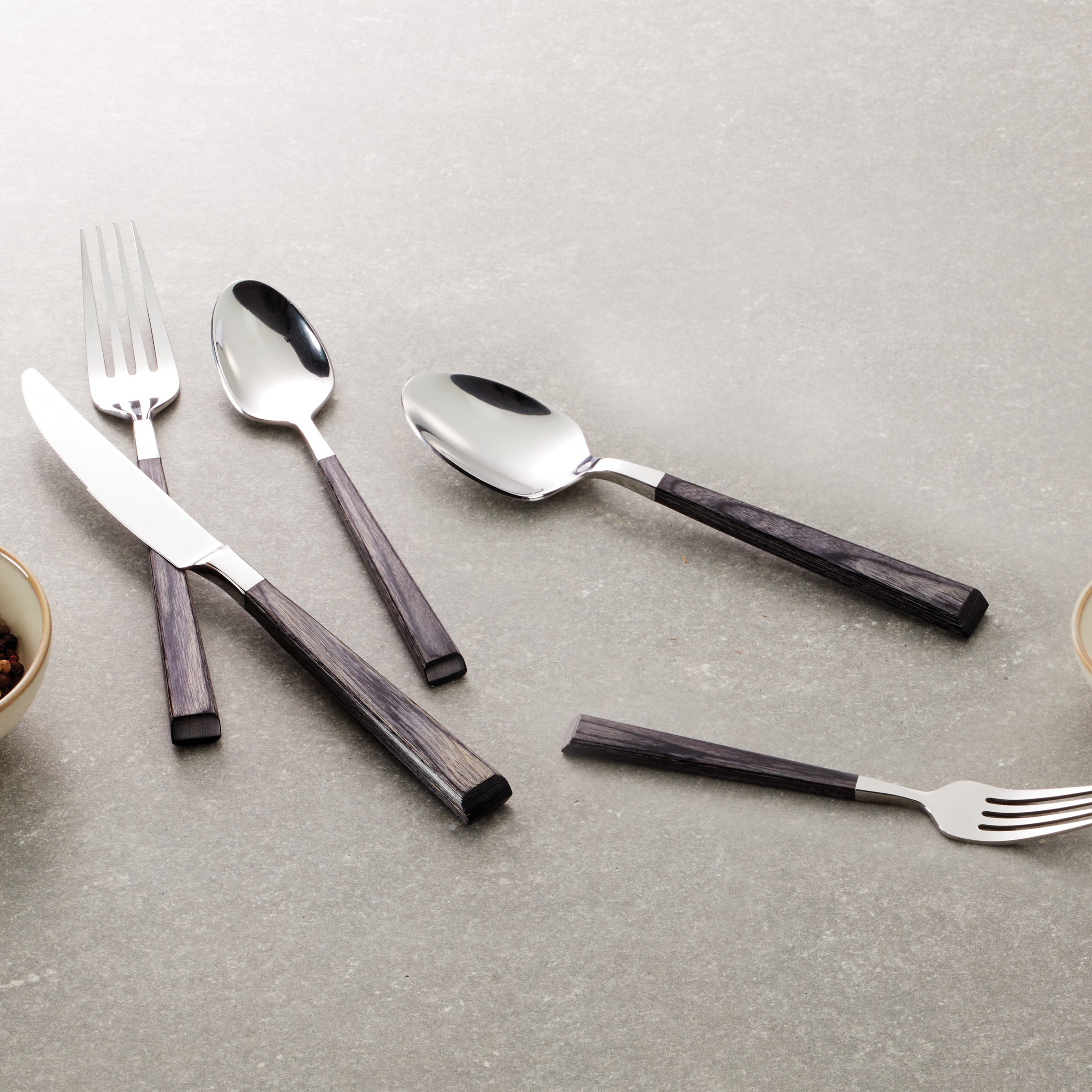 Lenox Premium Coronado Charcoal 5-Piece Place Setting - Image 3
