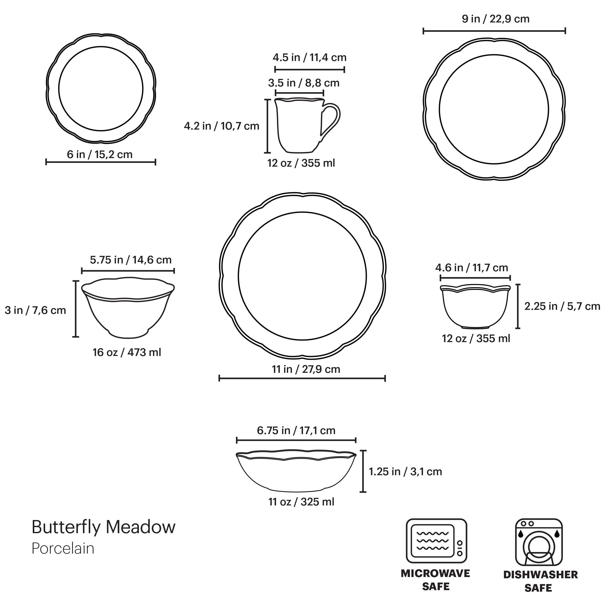 Lenox Premium Butterfly Meadow 28-Piece Dinnerware Set - Image 19