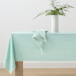 Alternative view of Lenox Premium French Perle Solid Ice Blue 52x70 Tablecloth