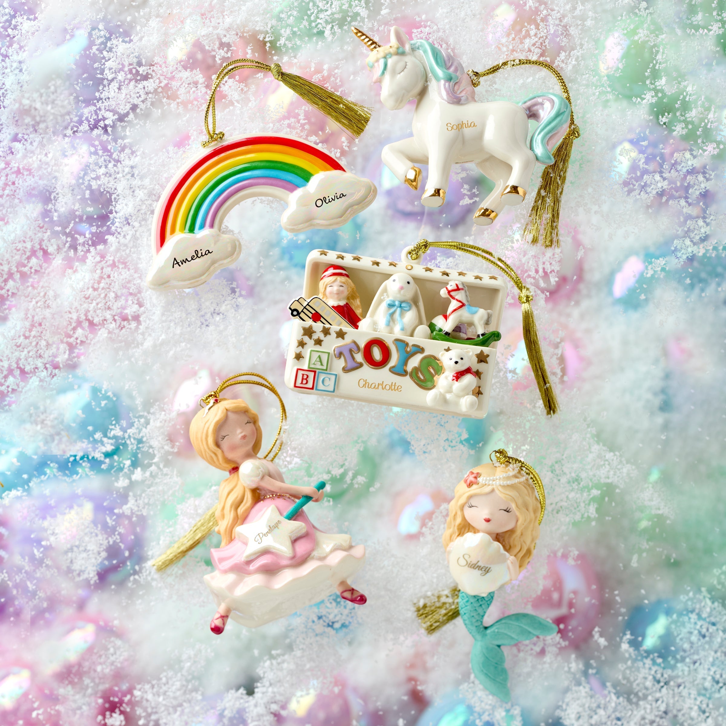 Lenox Premium Personalized Rainbow Ornament - Image 2