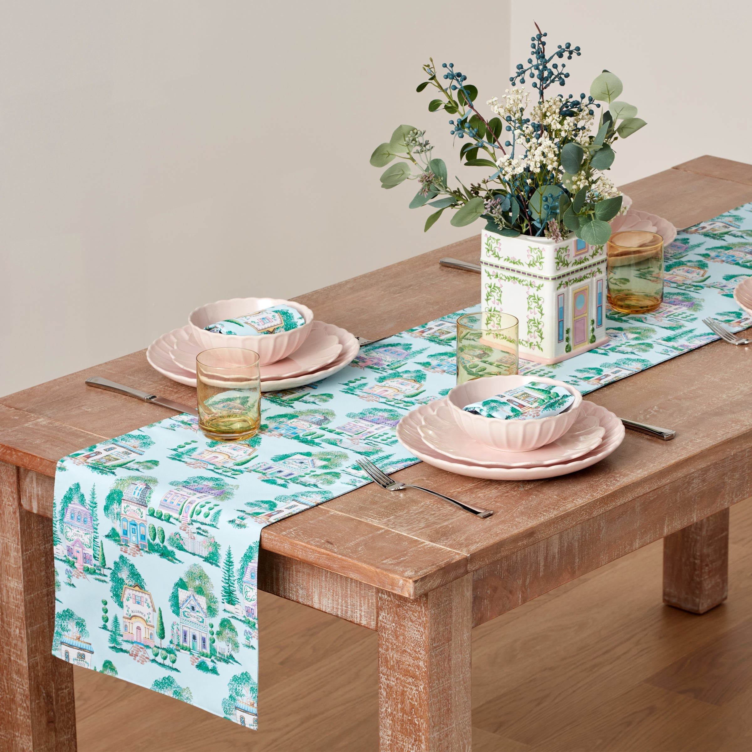 Lenox Premium Lenox Spice Village Allover 14x70 Table Runner - Image 2