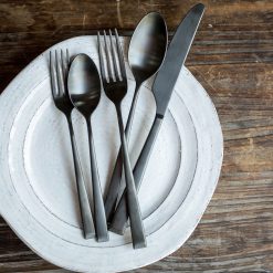 Alternative view of Lenox Premium Marlise Black Satin 20-Piece Flatware Set