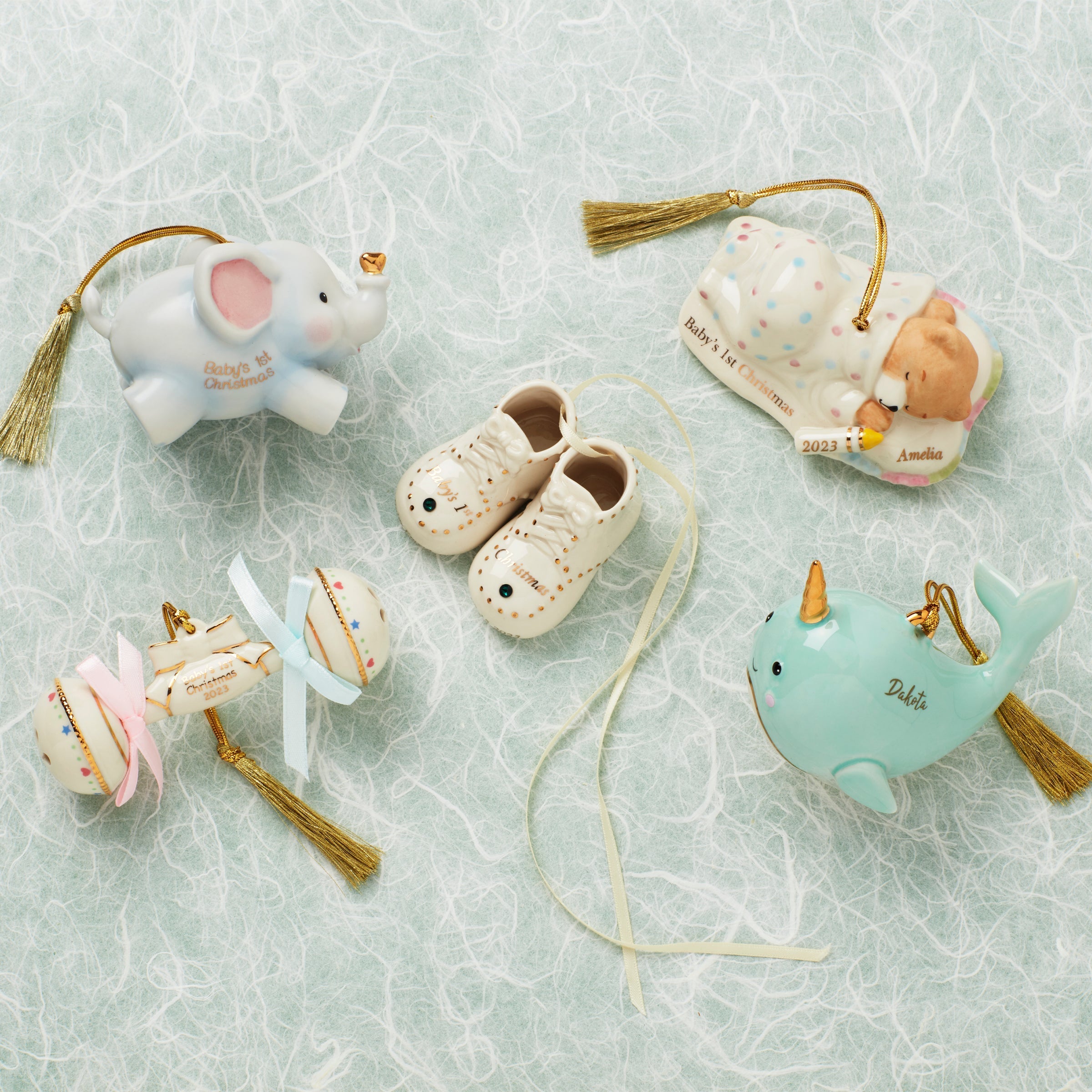 Lenox Premium Personalized Baby's Teddy Bear Ornament - Image 3