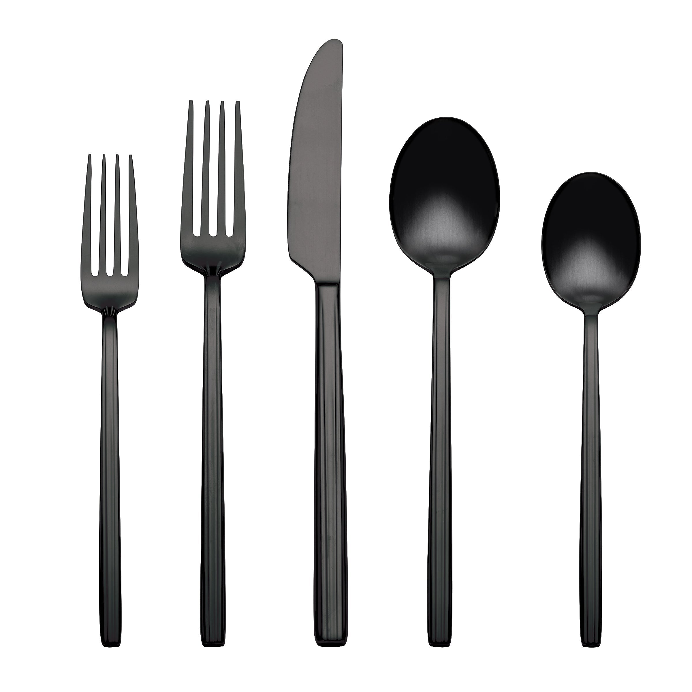 Lenox Premium Dean Black Satin 20-Piece Flatware Set