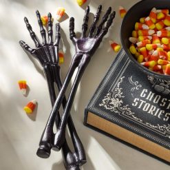 Alternative view of Lenox Premium Vintro Halloween Skeleton Black Satin 2-Piece Salad Servers