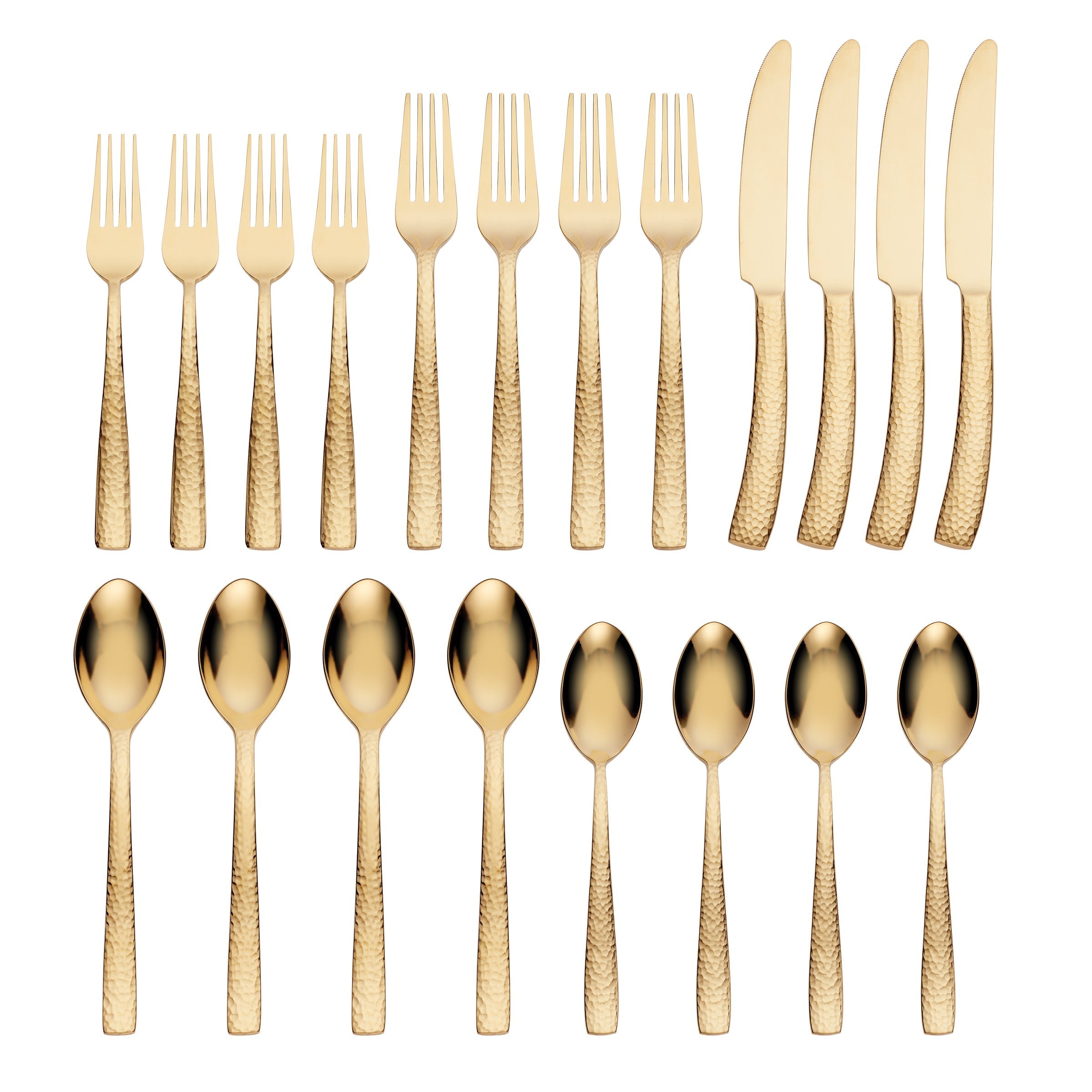 Lenox Premium Paris Hammered Gold Titanium 20-Piece Flatware Set - Image 3