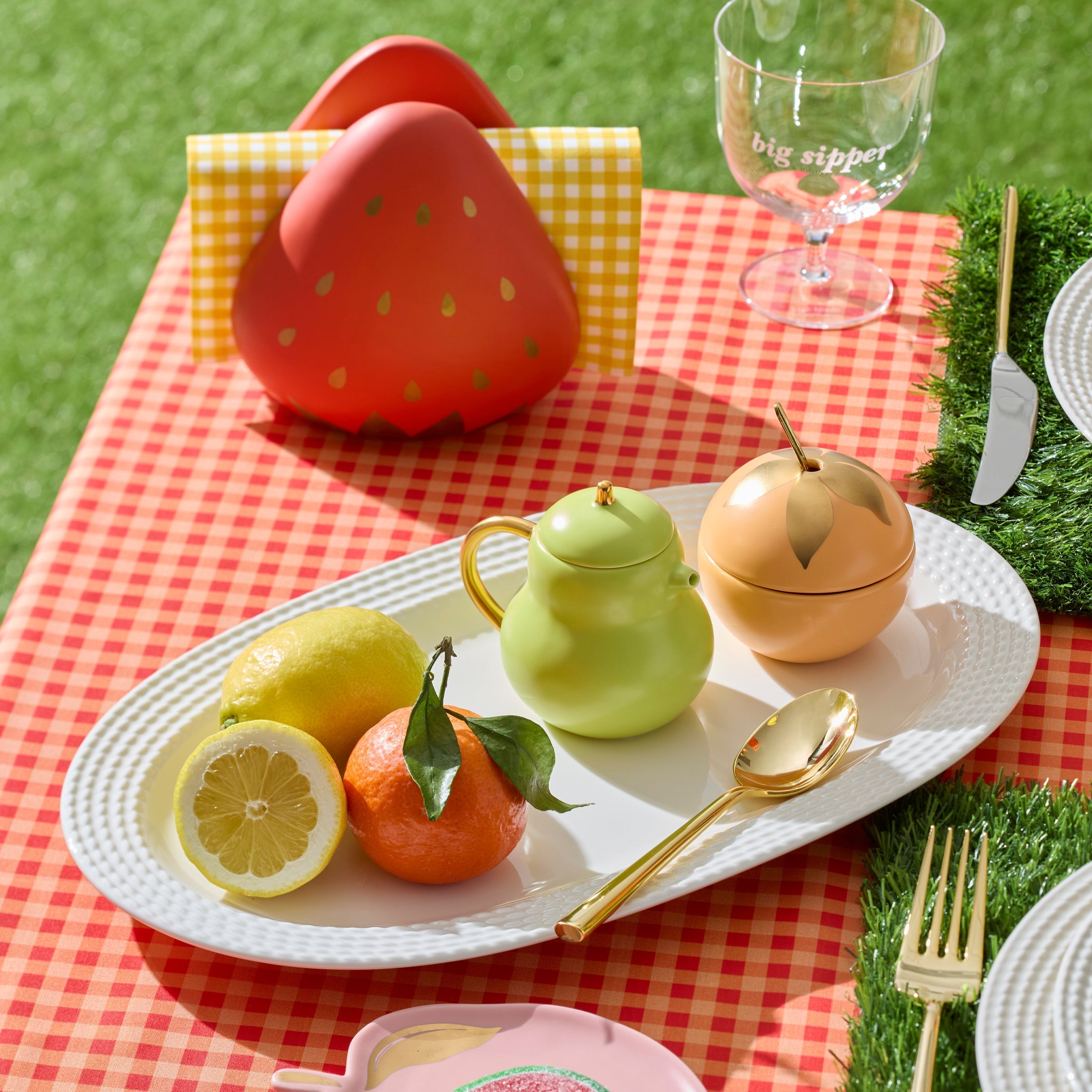 Lenox Premium Tutti Fruity Pear & Orange Sugar & Creamer Set - Image 2