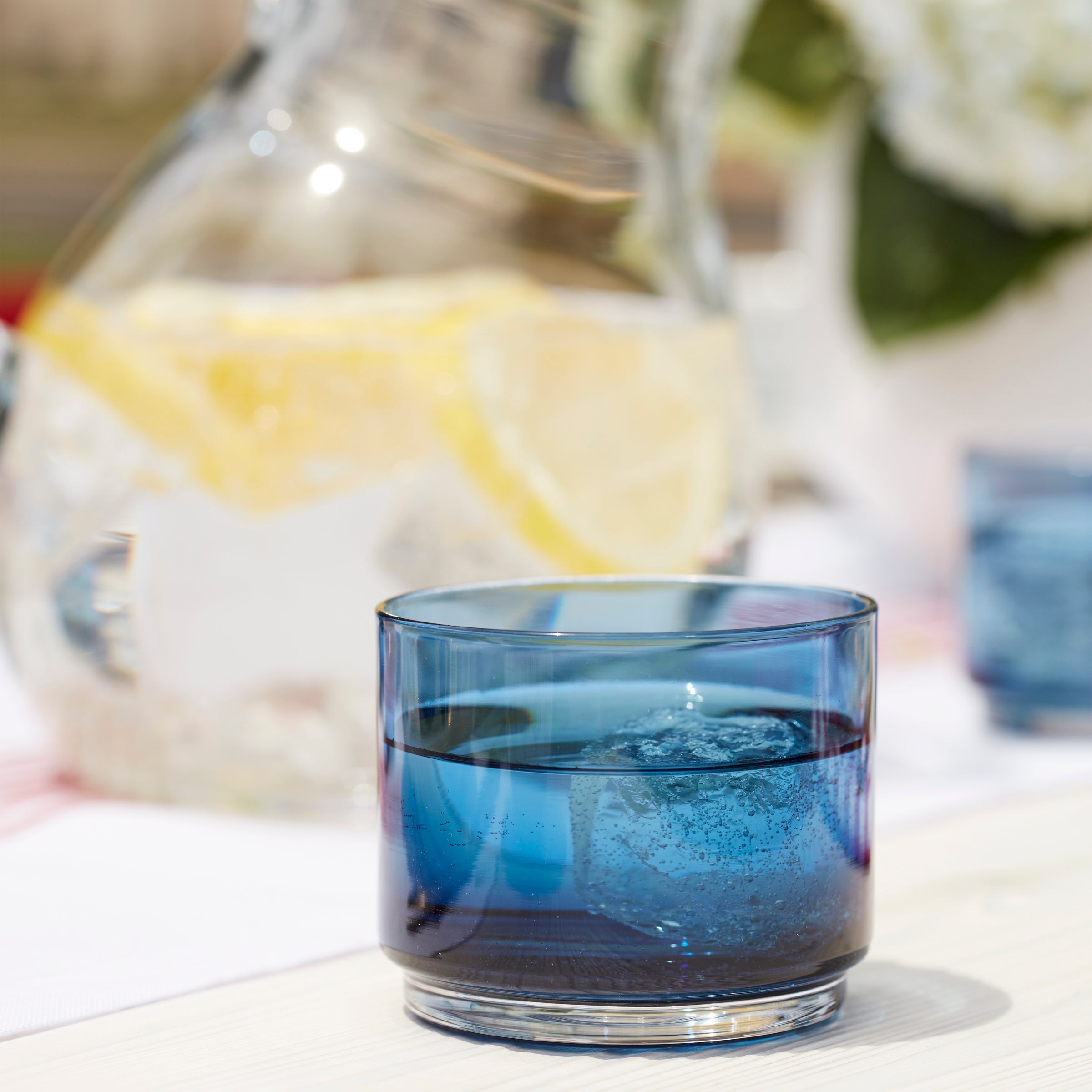 Lenox Premium Tuscany Classics Stackable Blue Short Glasses, Set of 4 - Image 3