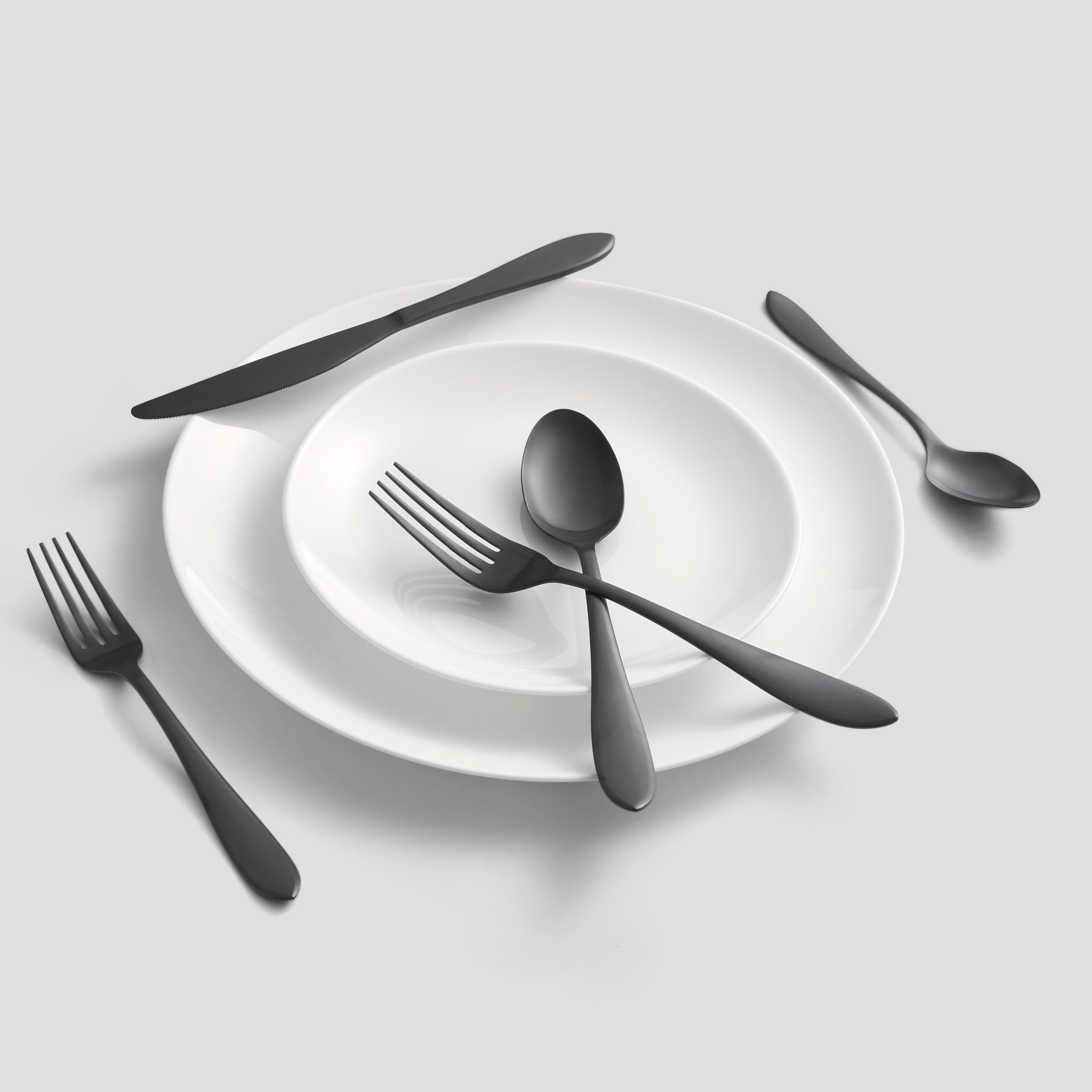 Lenox Premium Delia Black Satin 20-Piece Flatware Set - Image 2