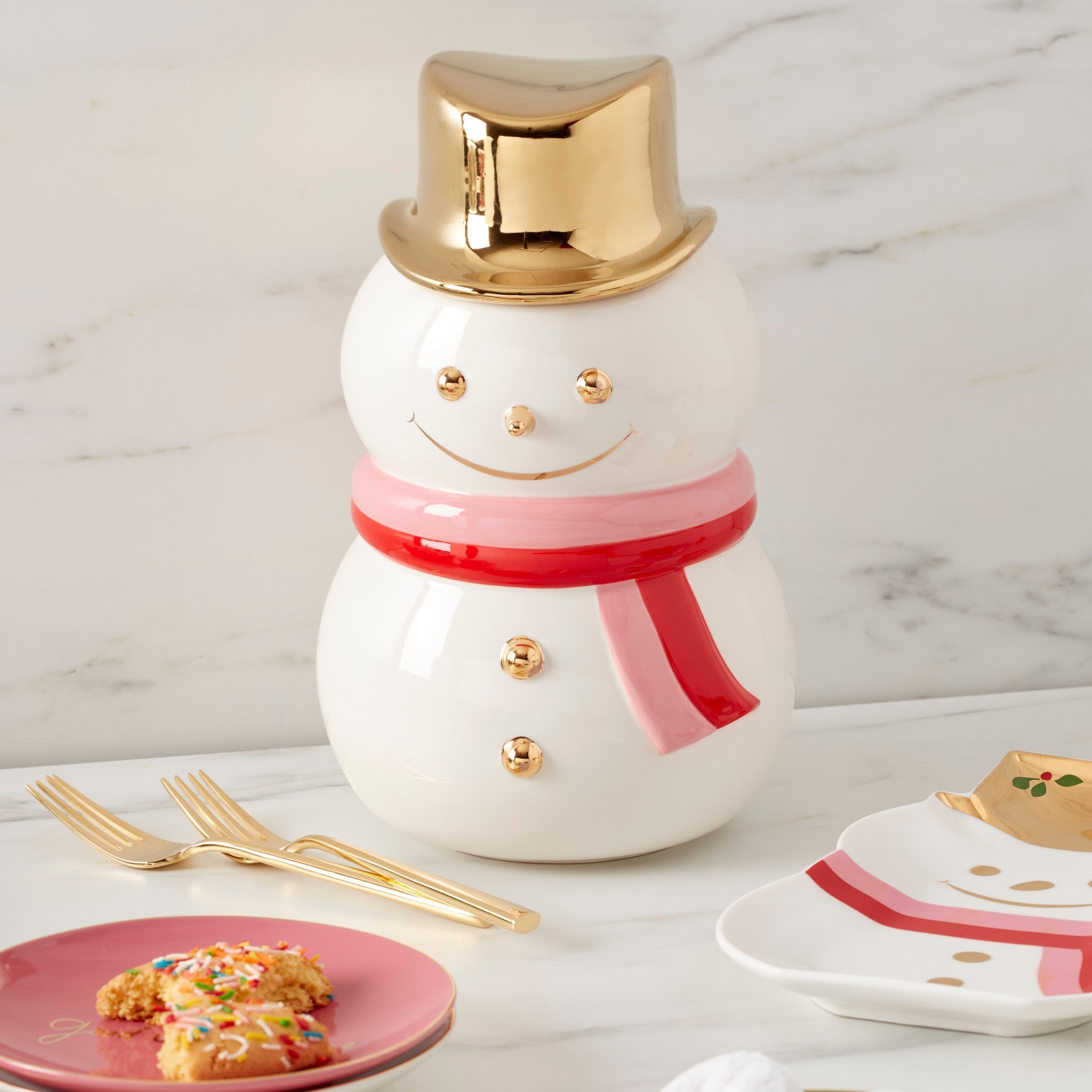 Lenox Premium Be Jolly Snowman Cookie Jar - Image 3