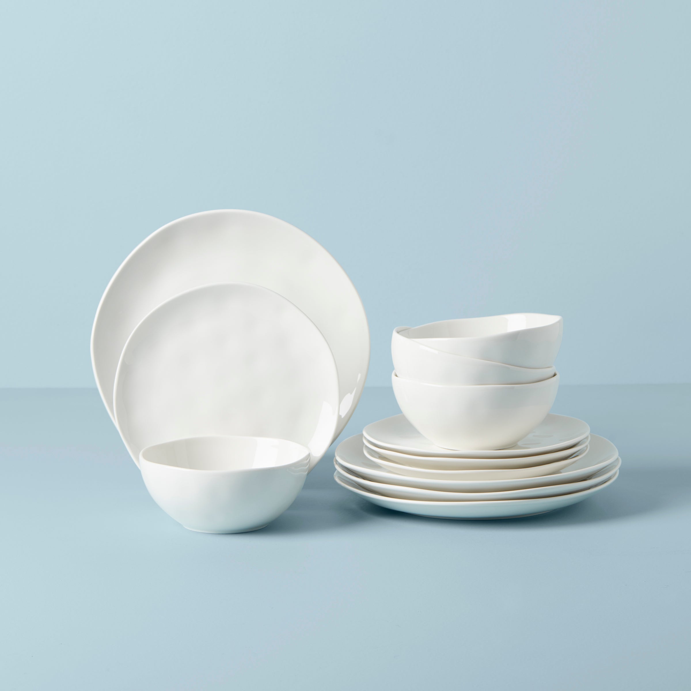 Lenox Premium Bay Colors White 12-Piece Dinnerware Set