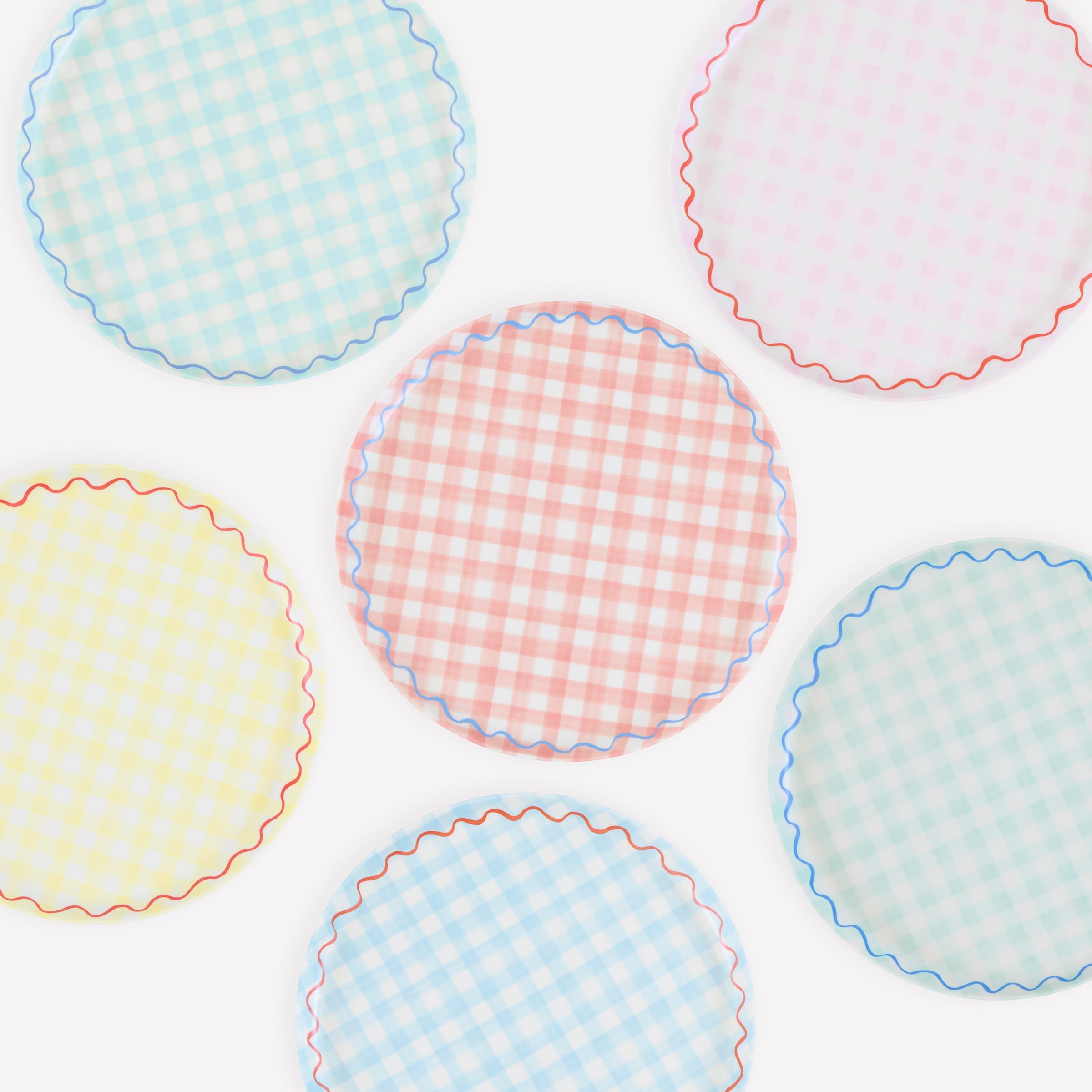 Lenox Premium Gingham Reusable Small Plates, Set of 6