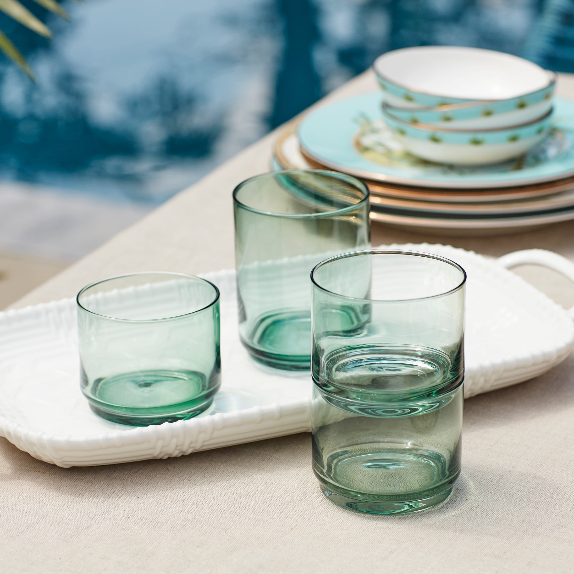 Lenox Premium Tuscany Classics Stackable Green Tall Glasses, Set of 4 - Image 5