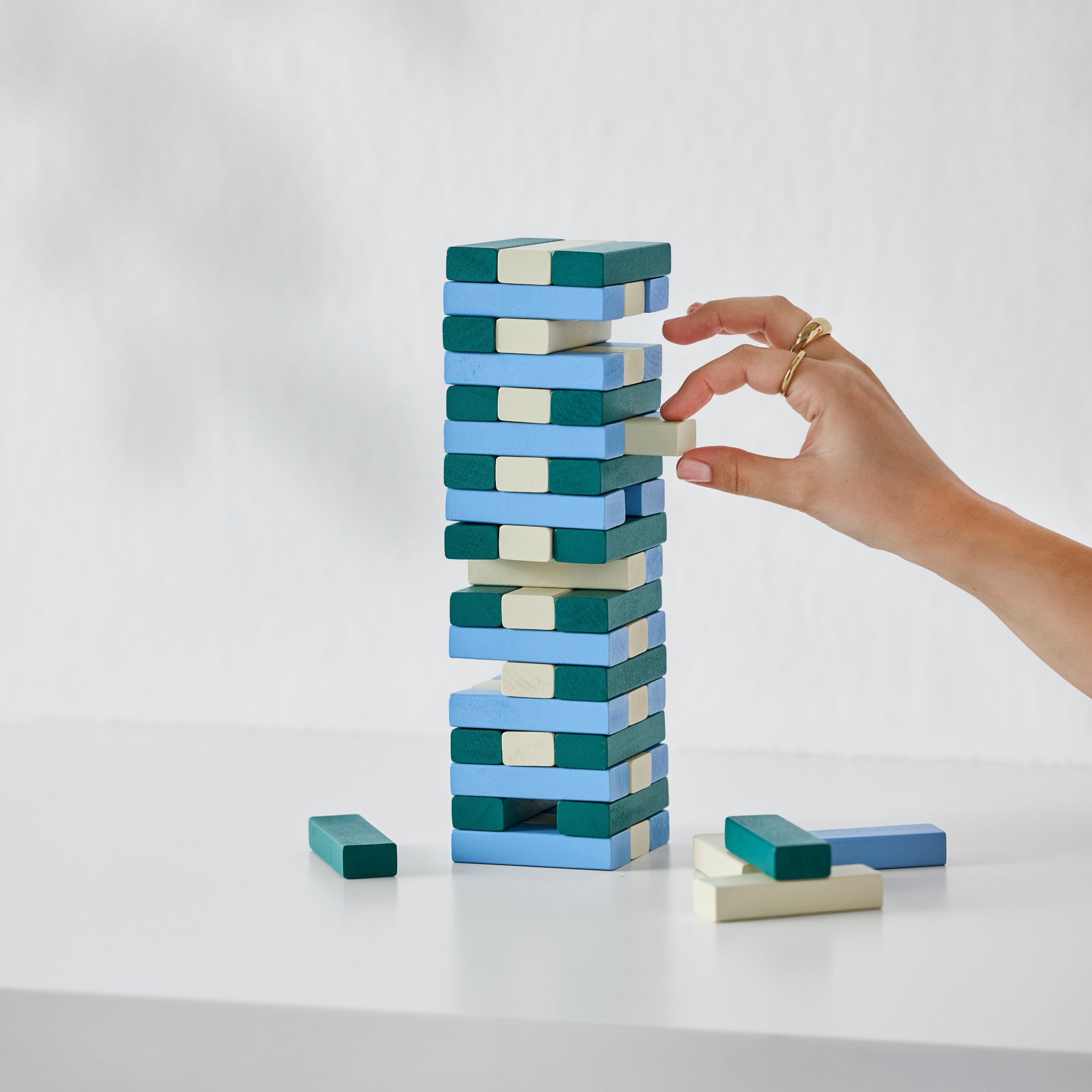 Lenox Premium Blue Tumbling Tower Game - Image 2
