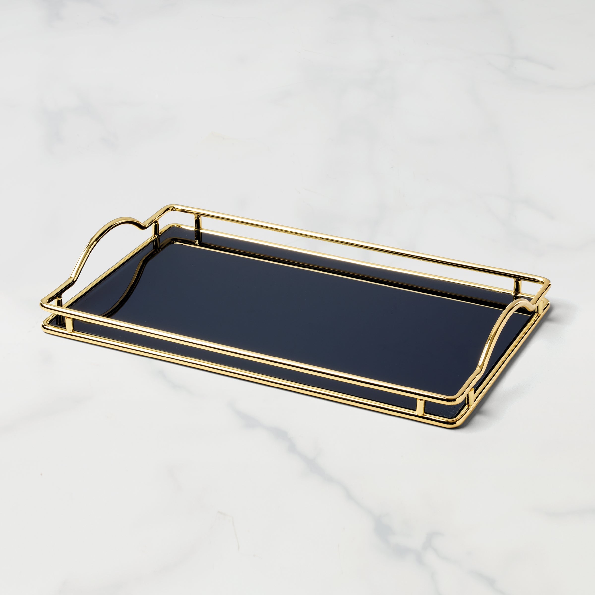 Lenox Premium Make It Pop Navy Glass Vanity Tray