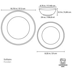 Alternative view of Lenox Premium Solitaire 12-Piece Dinnerware Set