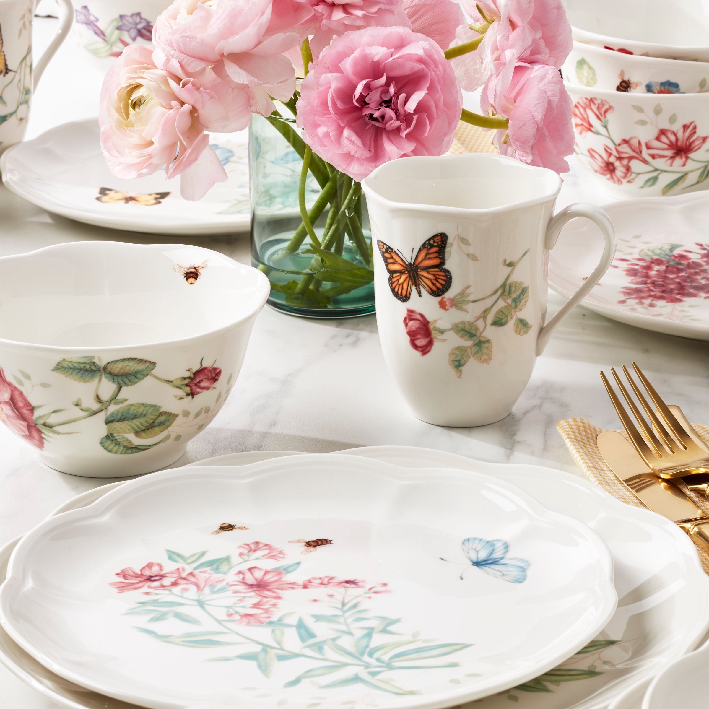 Lenox Premium Butterfly Meadow 24-Piece Dinnerware Set - Image 2