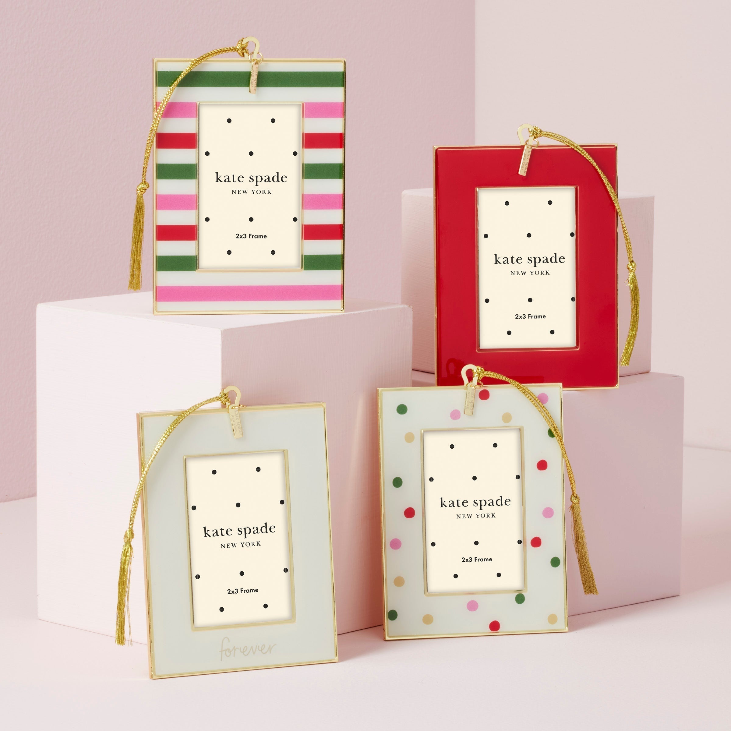 Lenox Premium Be Jolly Stripe Mini Frame Ornament - Image 3