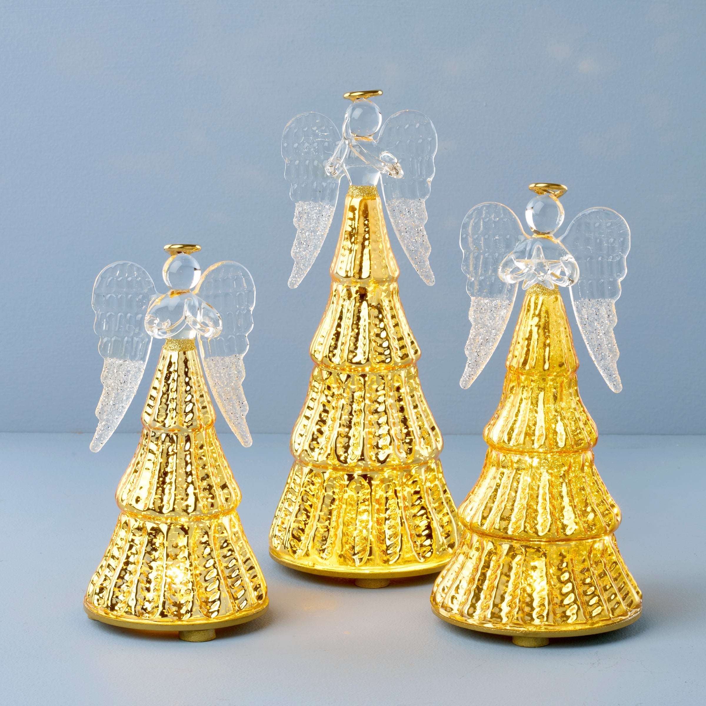 Lenox Premium Radiant Light Lit Angel Figurines 3-Piece Set - Image 2