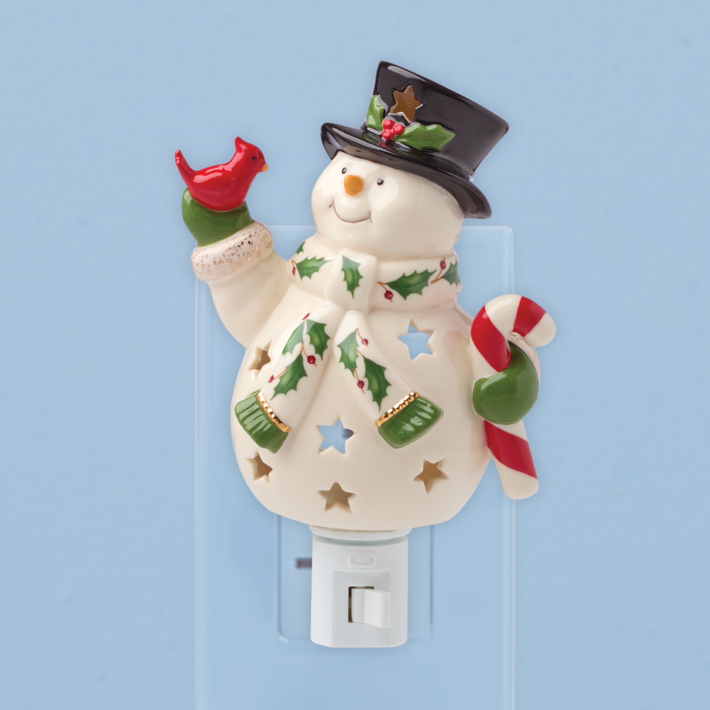 Lenox Premium Happy Holly Days Snowman Night Light - Image 2