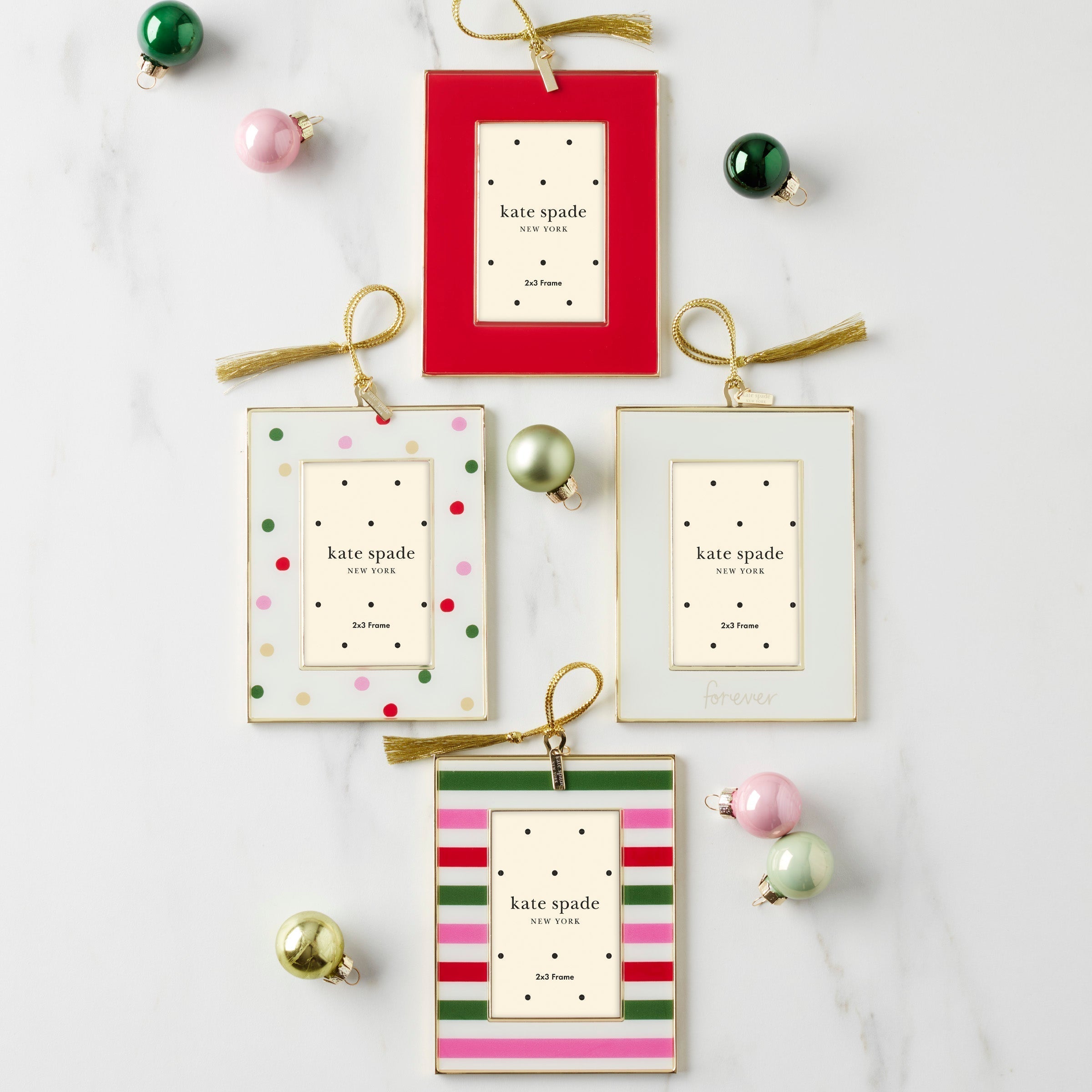 Lenox Premium Be Jolly Stripe Mini Frame Ornament - Image 2