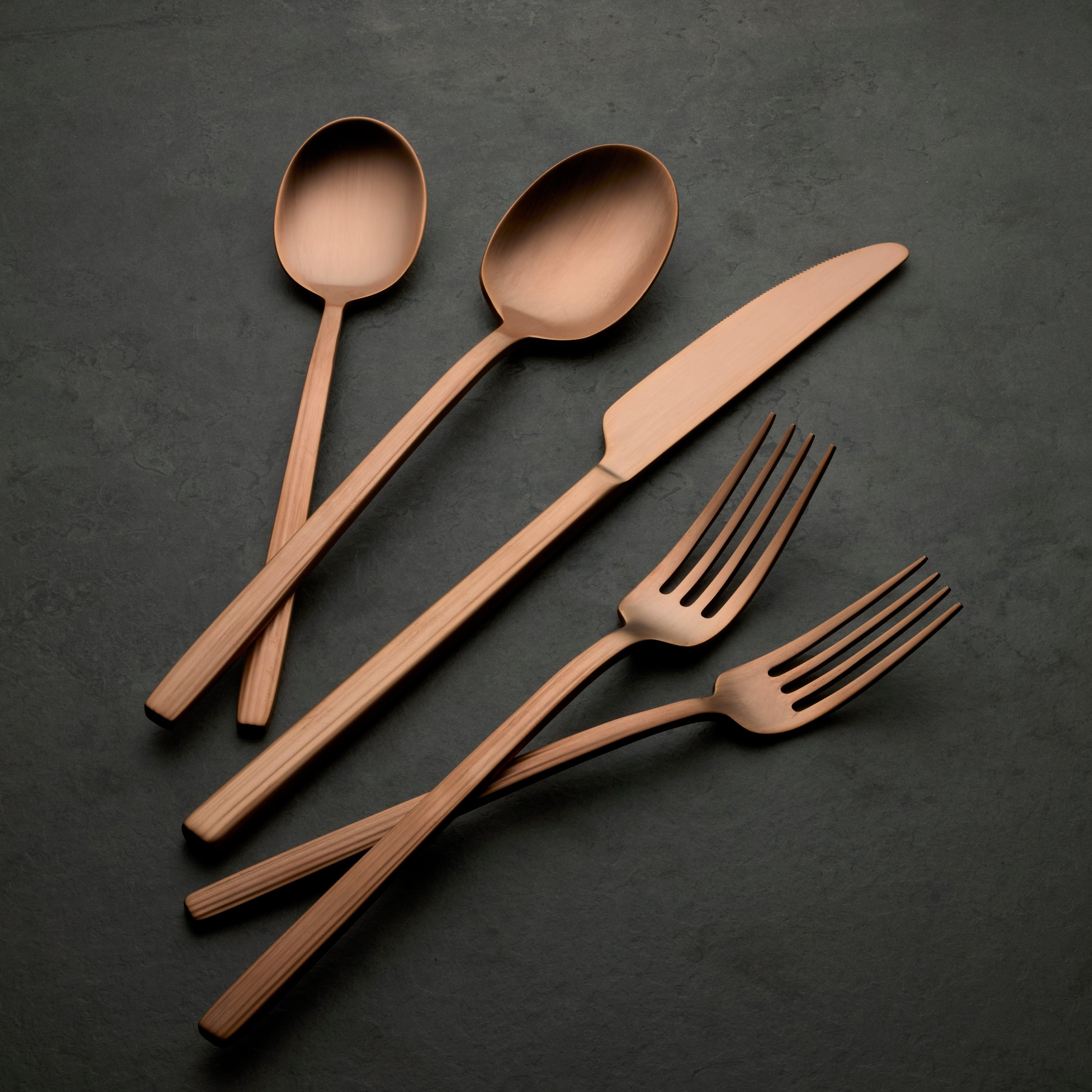 Lenox Premium Dean Rose Gold Satin 20-Piece Flatware Set - Image 6