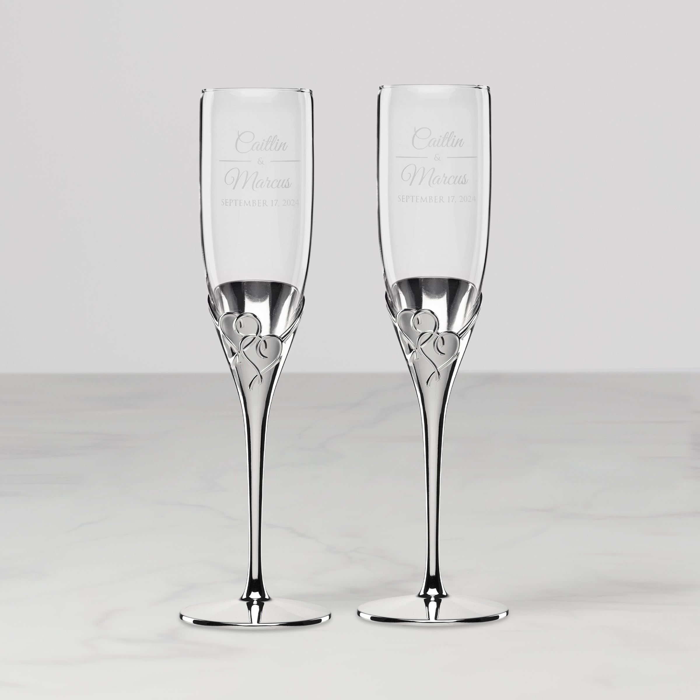 Lenox Premium Personalized True Love 2-Piece Toasting Flute Set