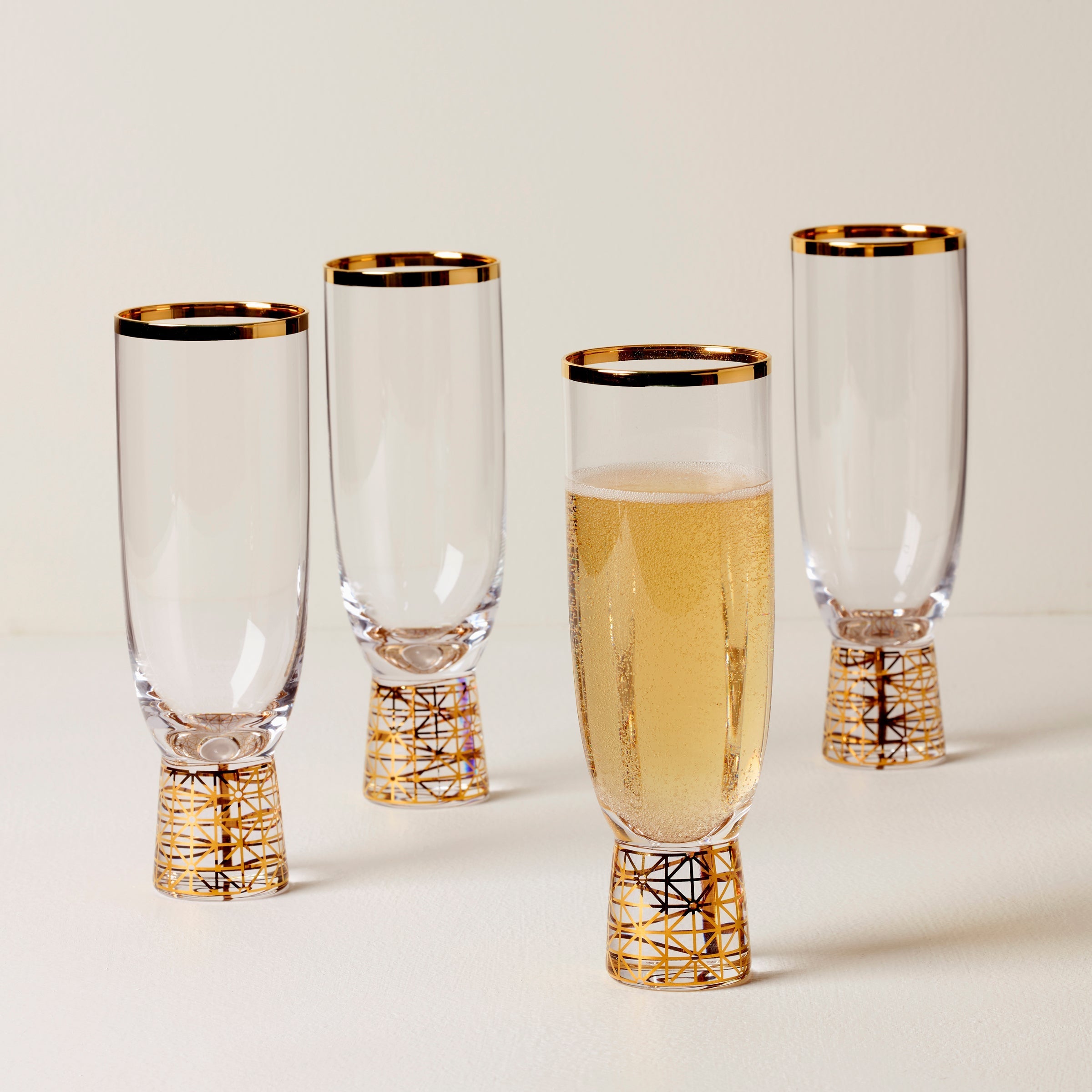 Lenox Premium Tuscany Classics Gold Frost Flute Glasses, Set of 4 - Image 2