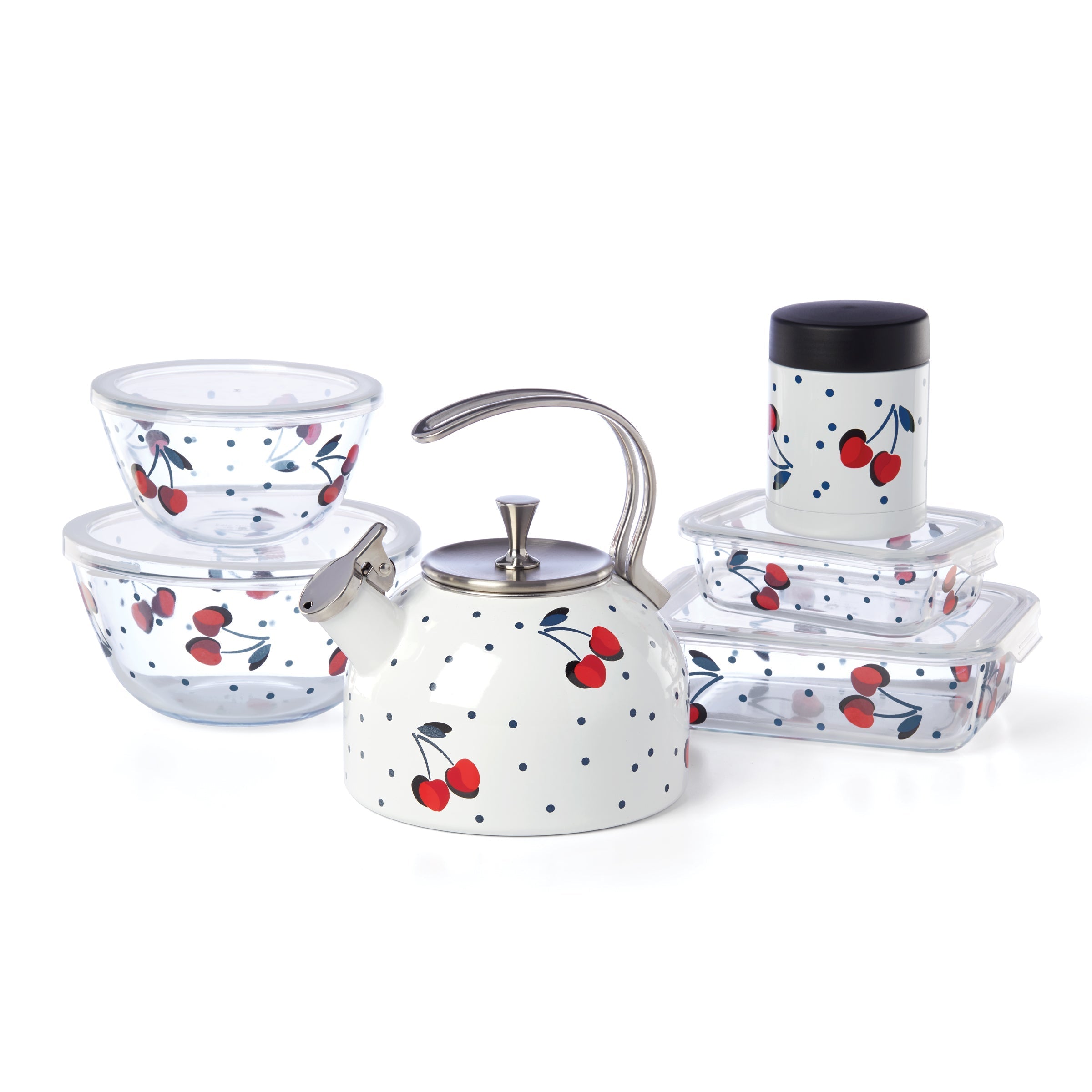 Lenox Premium Vintage Cherry Dot 2-Piece Rectangular Storage Set - Image 4
