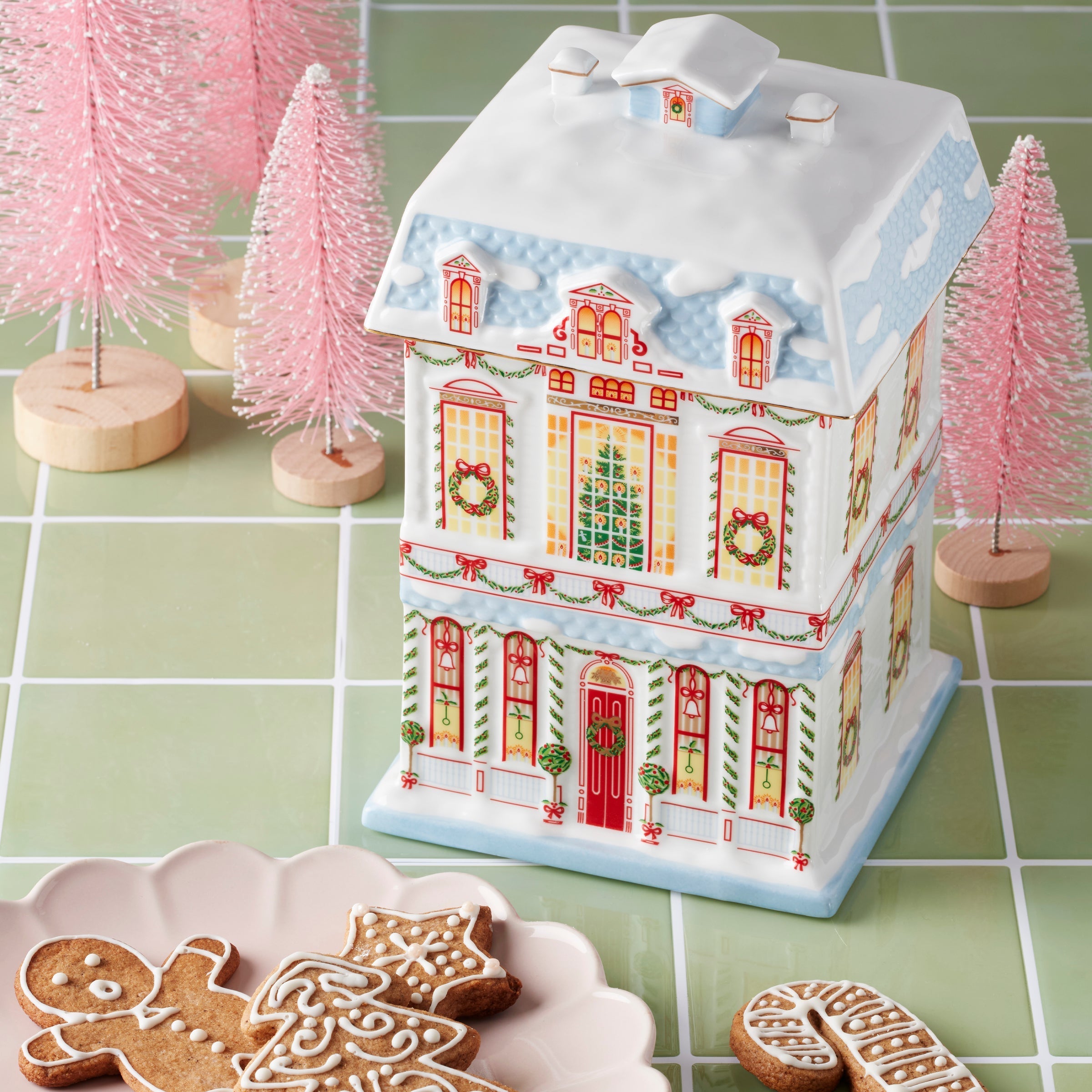 Lenox Premium Lenox Holiday Village Christmas Cookie Jar - Image 3