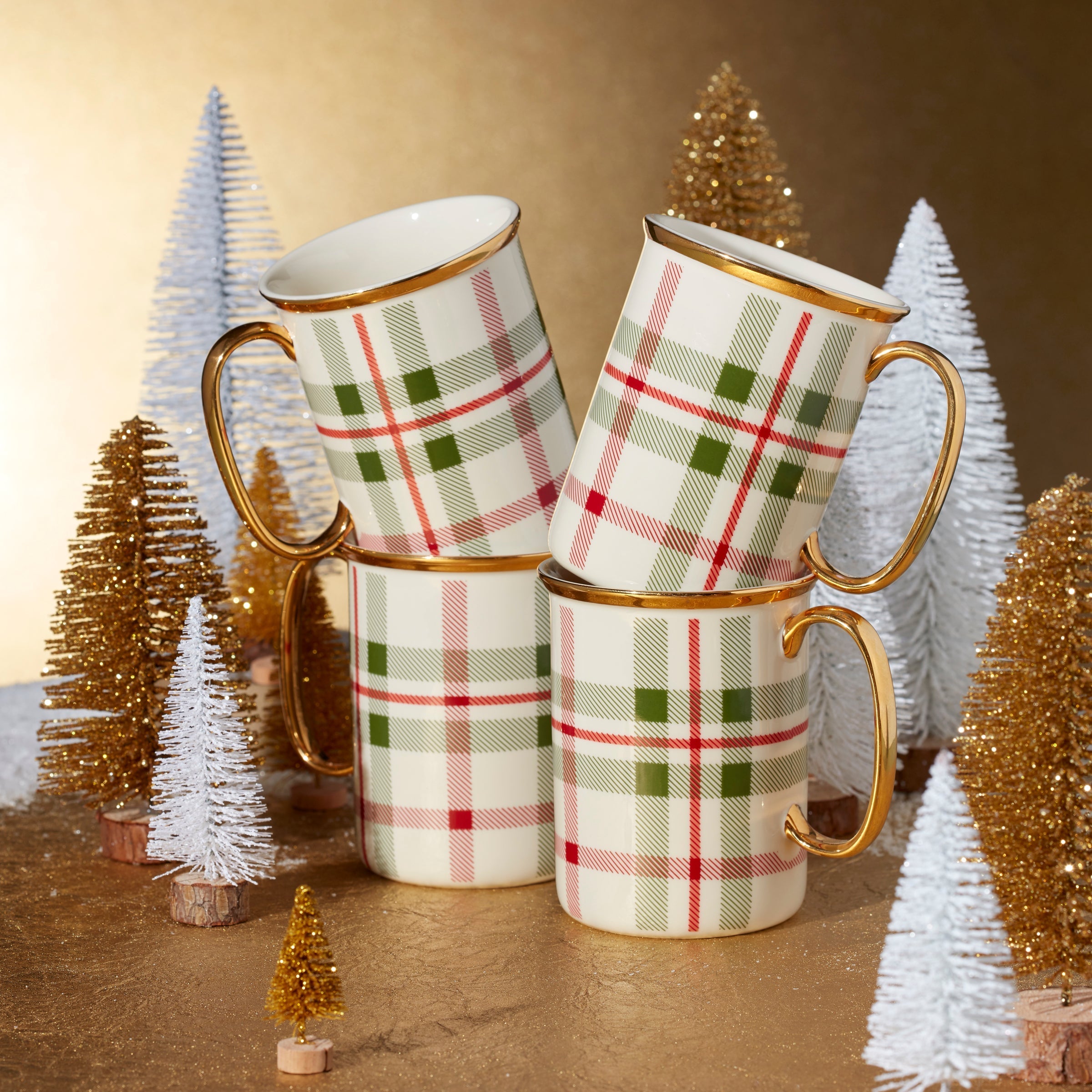 Lenox Premium Holiday Plaid Mugs, Set of 4 - Image 2