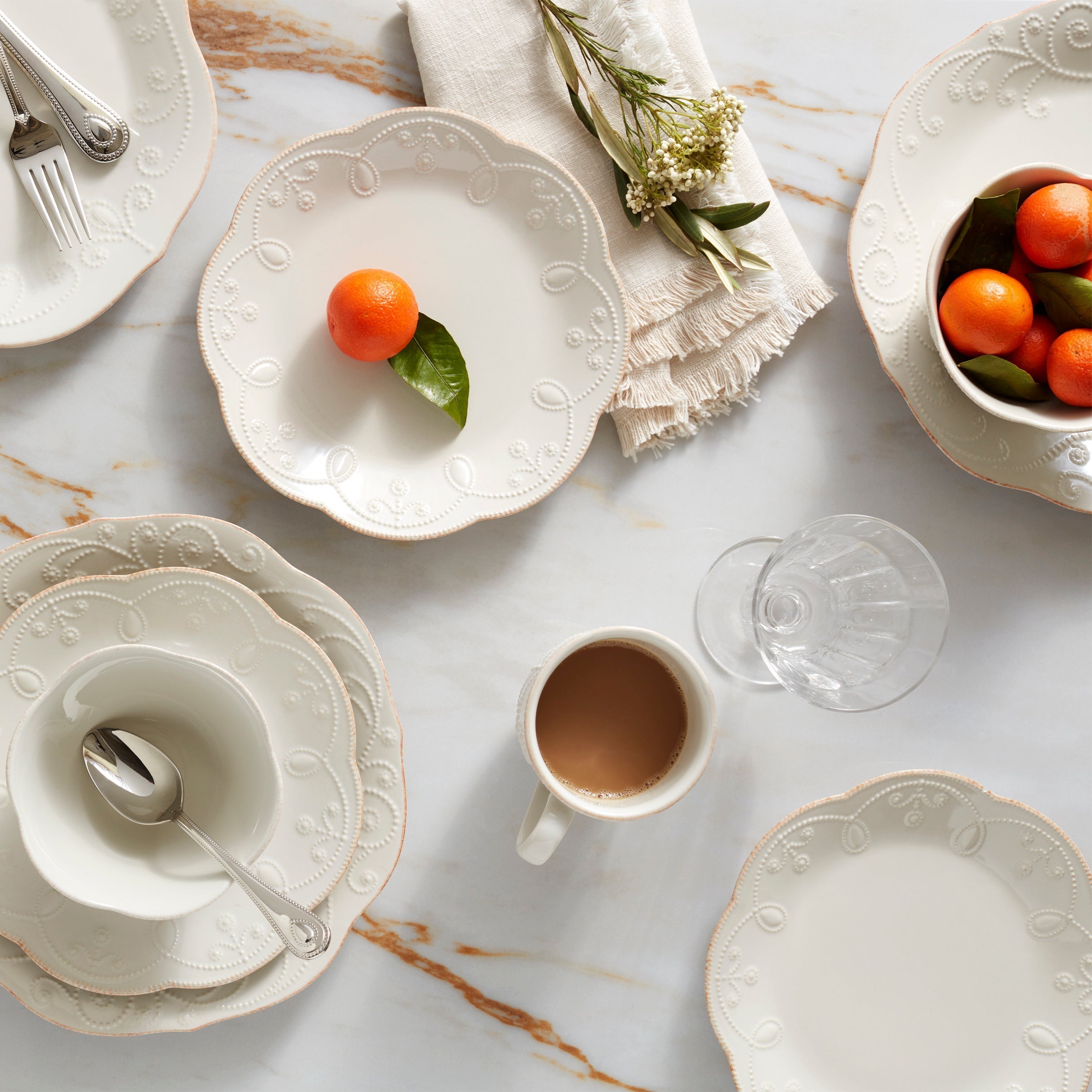 Lenox Premium French Perle White 12-Piece Dinnerware Set - Image 3