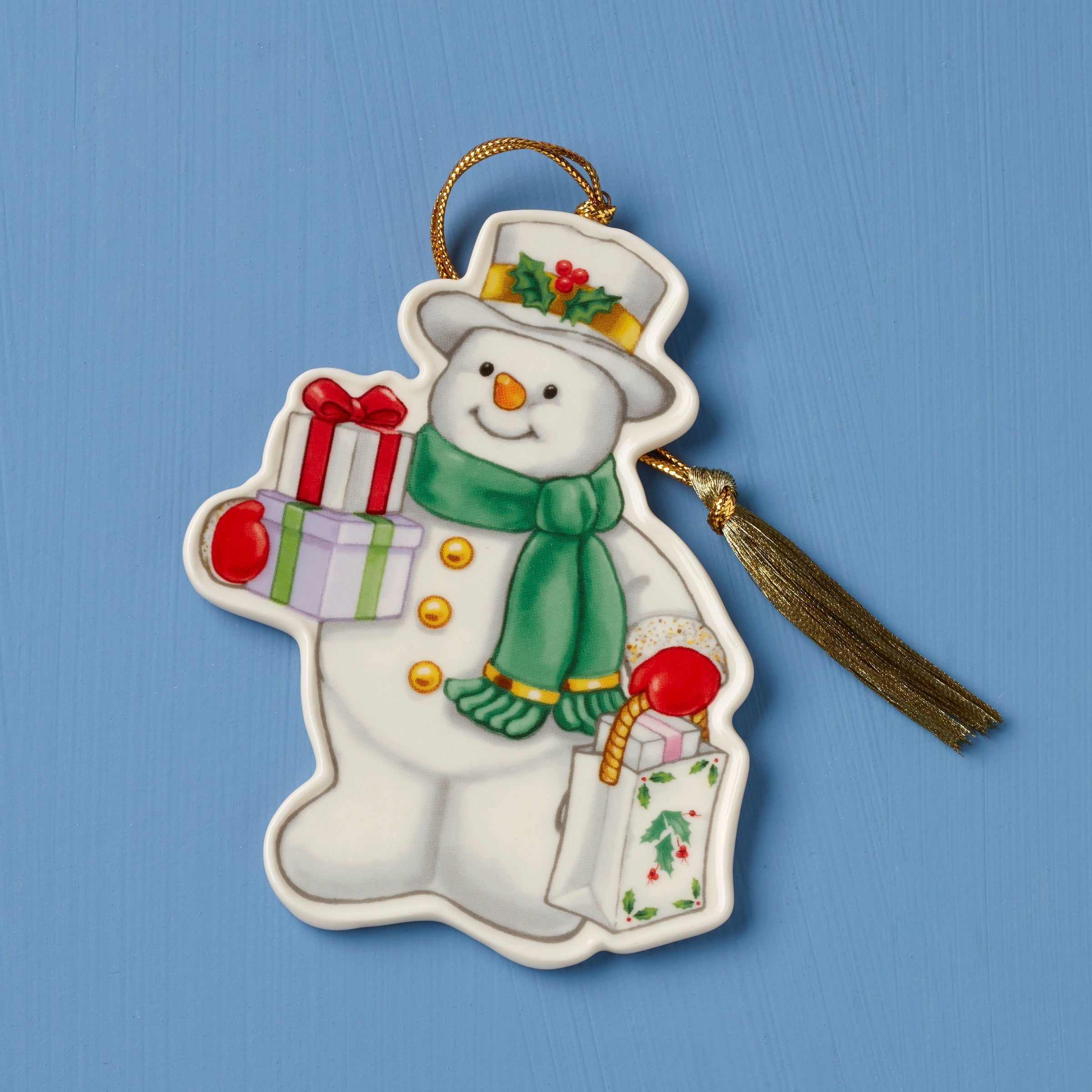 Lenox Premium Shopping Snowman Ornament