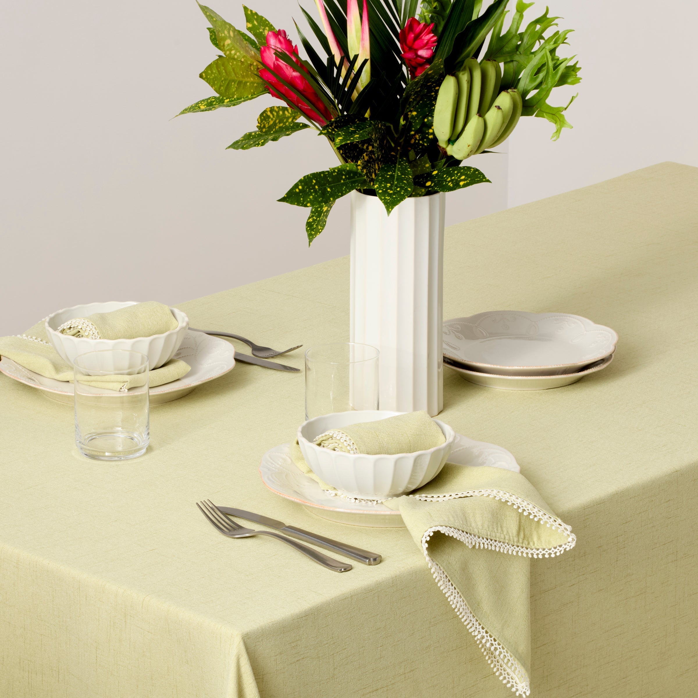 Lenox Premium French Perle Pistachio 60x120 Tablecloth - Image 4