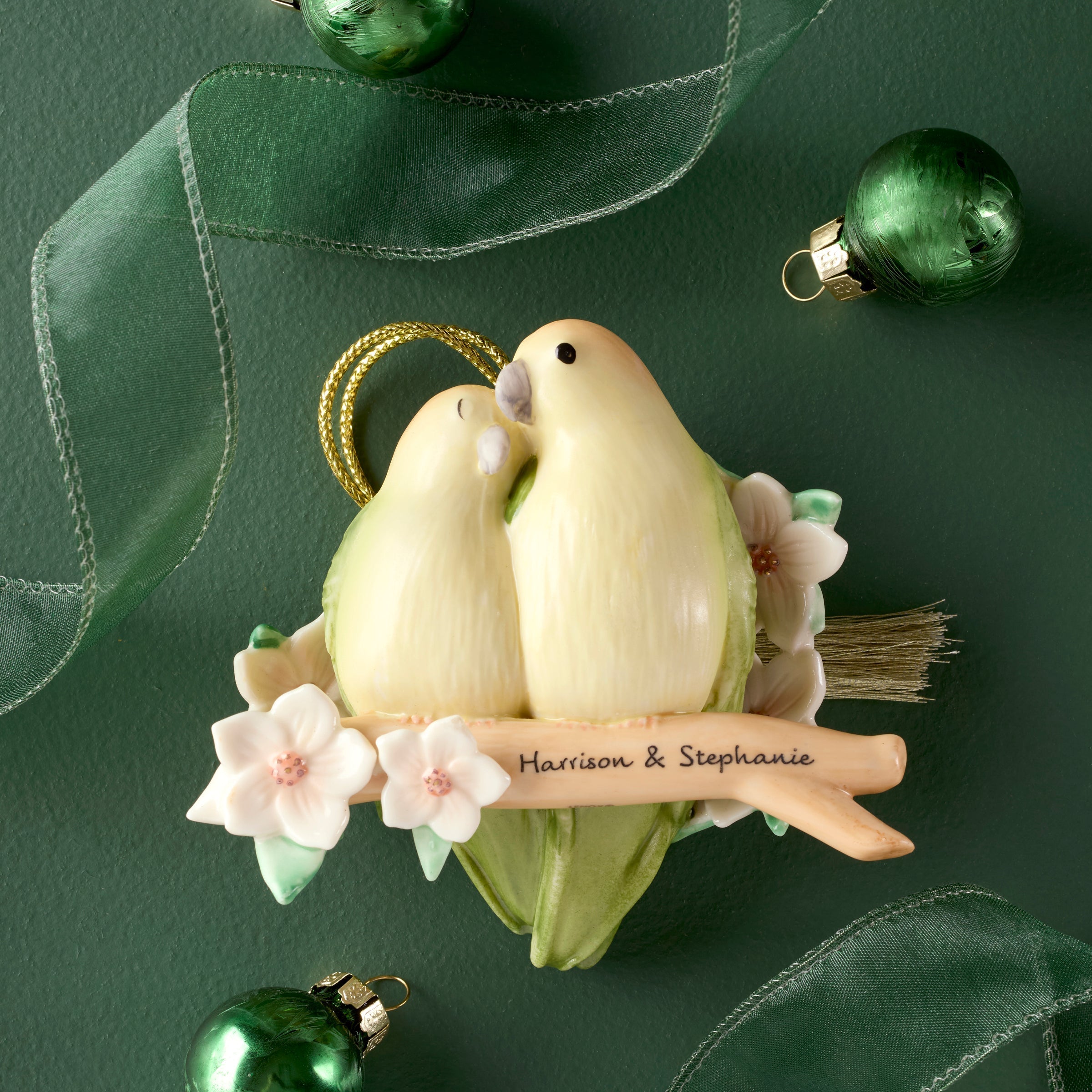 Lenox Premium Personalized Love Birds Ornament - Image 2