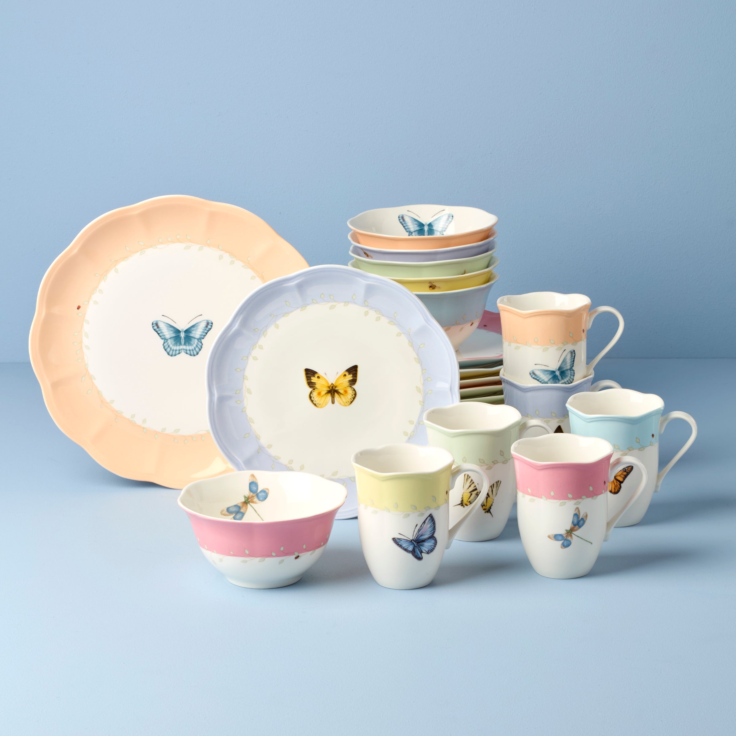Lenox Premium Butterfly Meadow Color 24-Piece Dinnerware Set