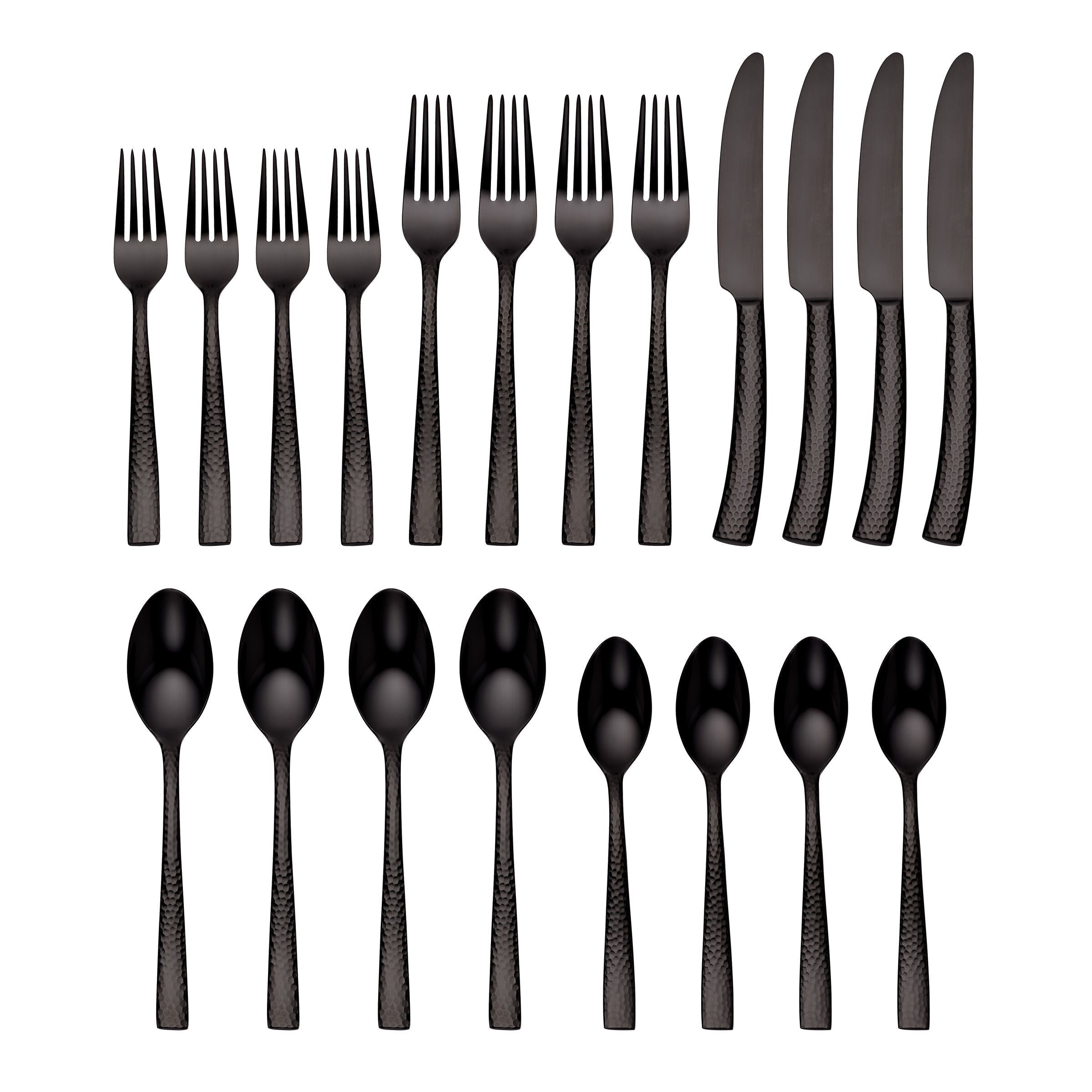 Lenox Premium Paris Hammered Gunmetal Titanium 20-Piece Flatware Set - Image 5
