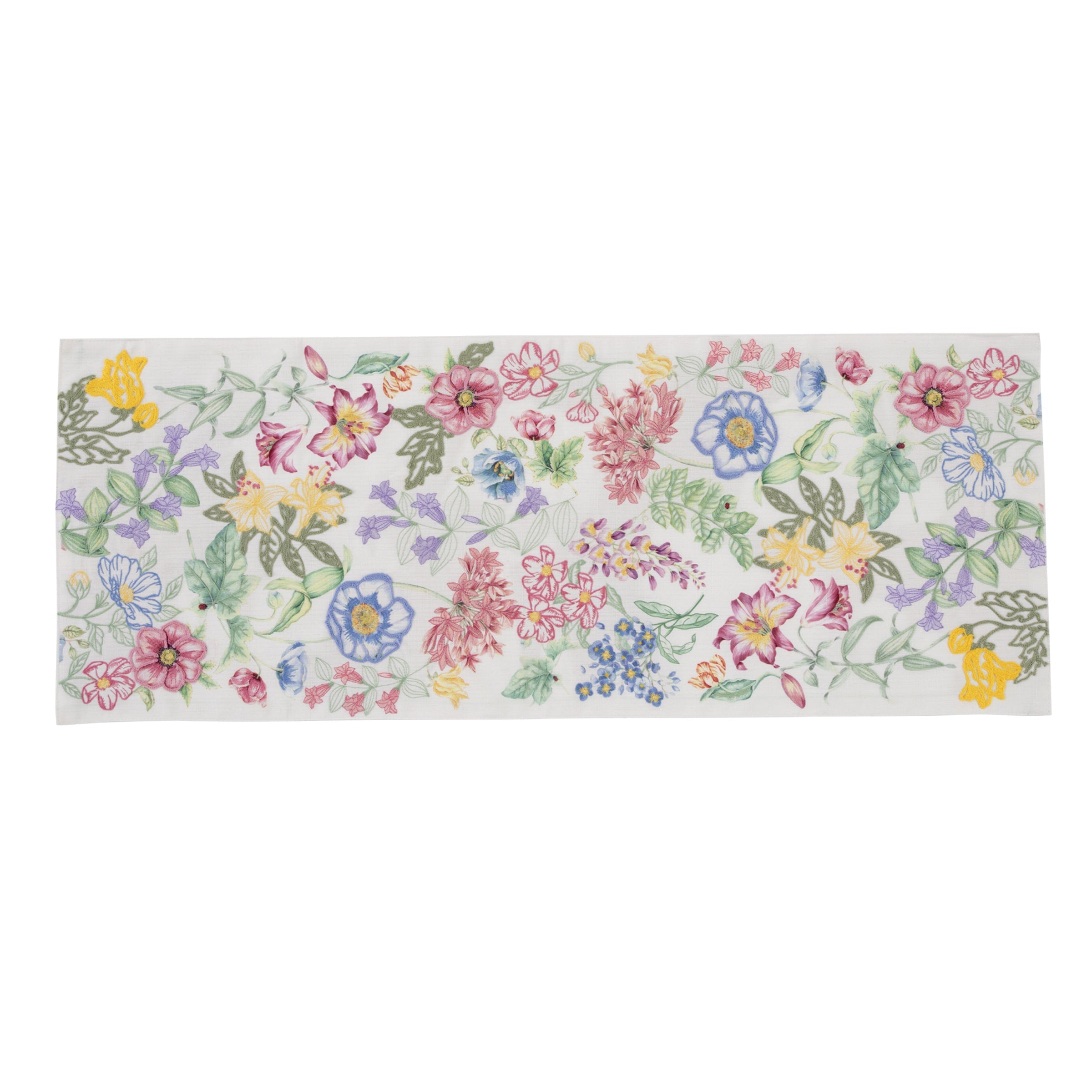 Lenox Premium Butterfly Meadow Garden Embroidered Centerpiece Table Runner