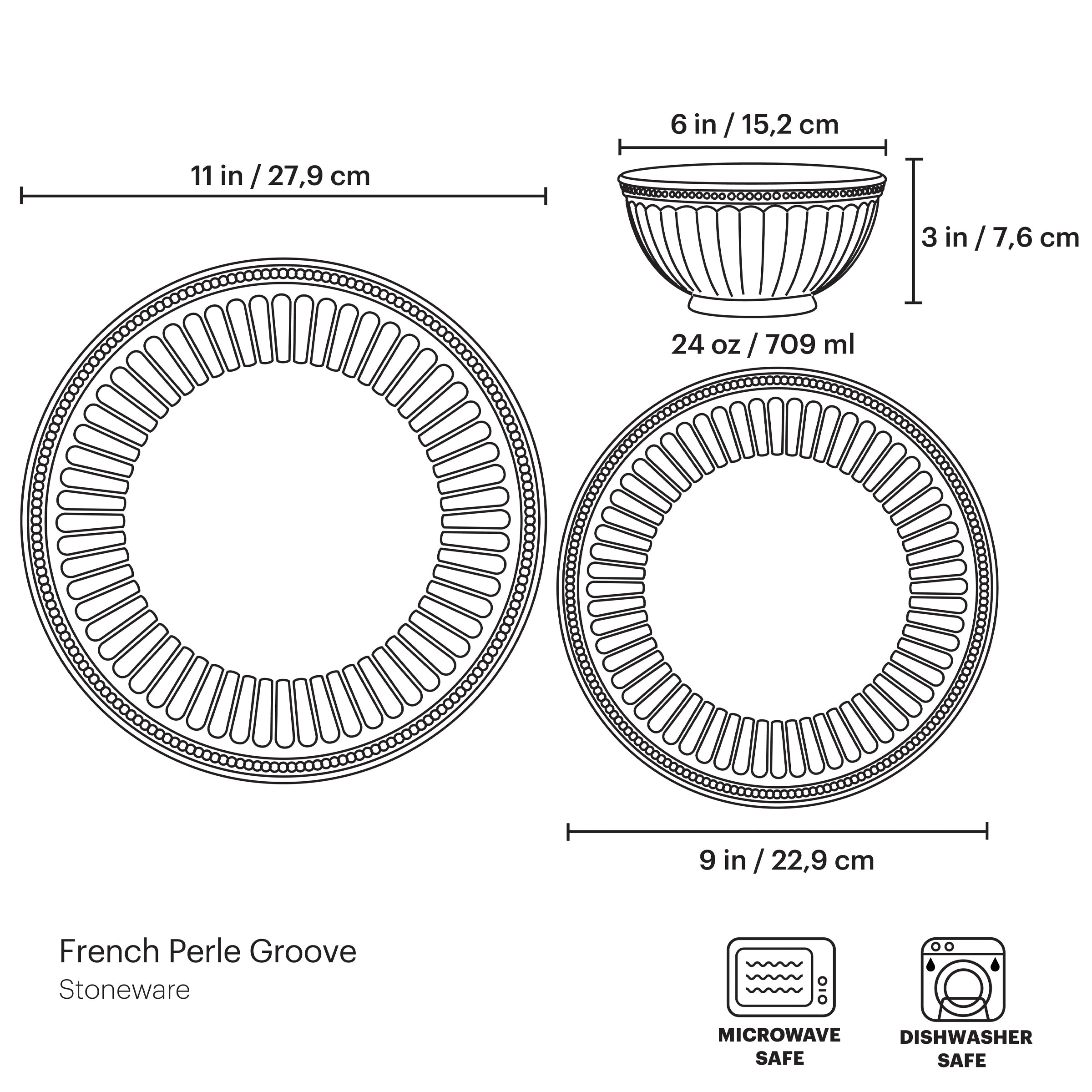 Lenox Premium French Perle Groove Ice Blue 12-Piece Place Setting - Image 8