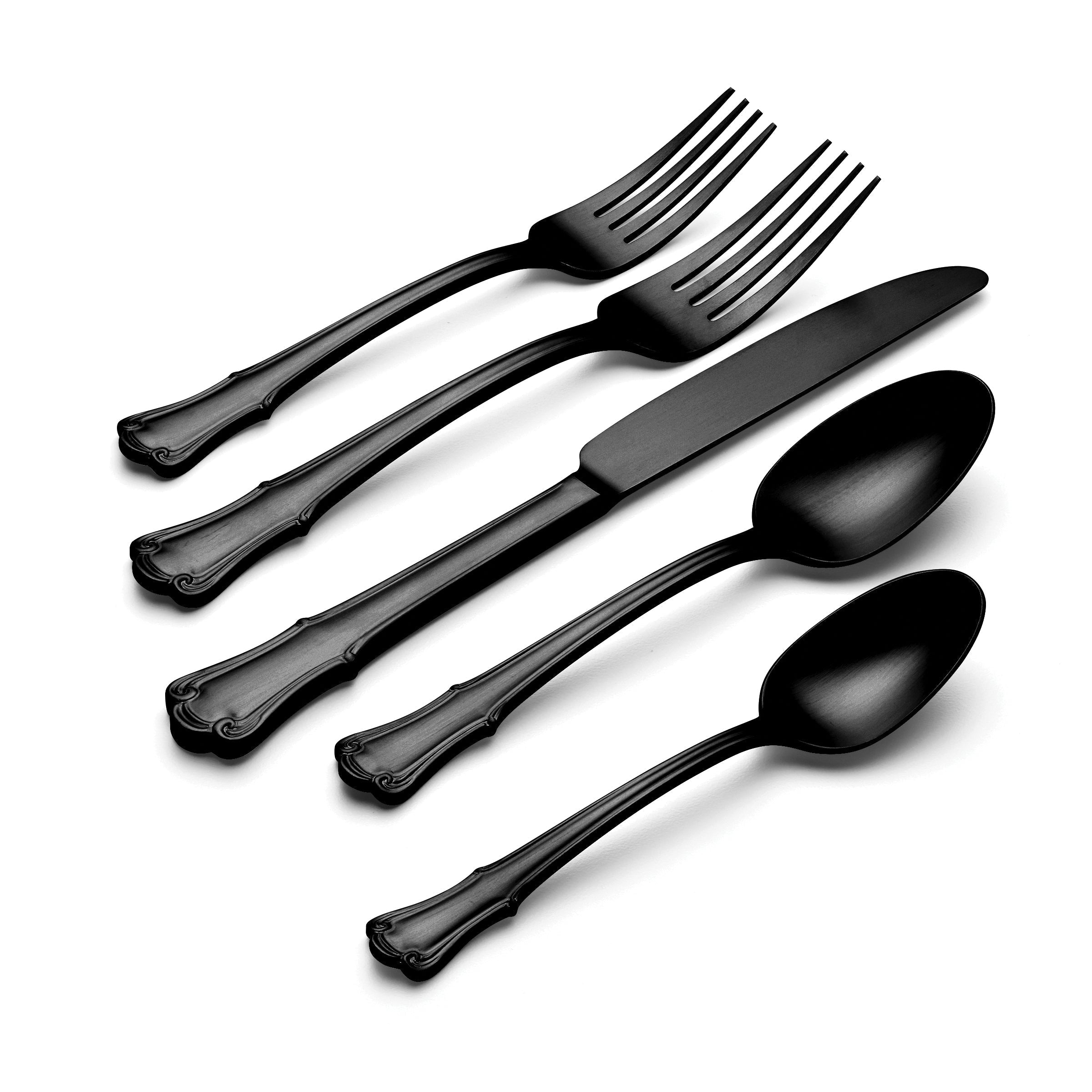 Lenox Premium James Street Black Satin 20-Piece Flatware Set - Image 2