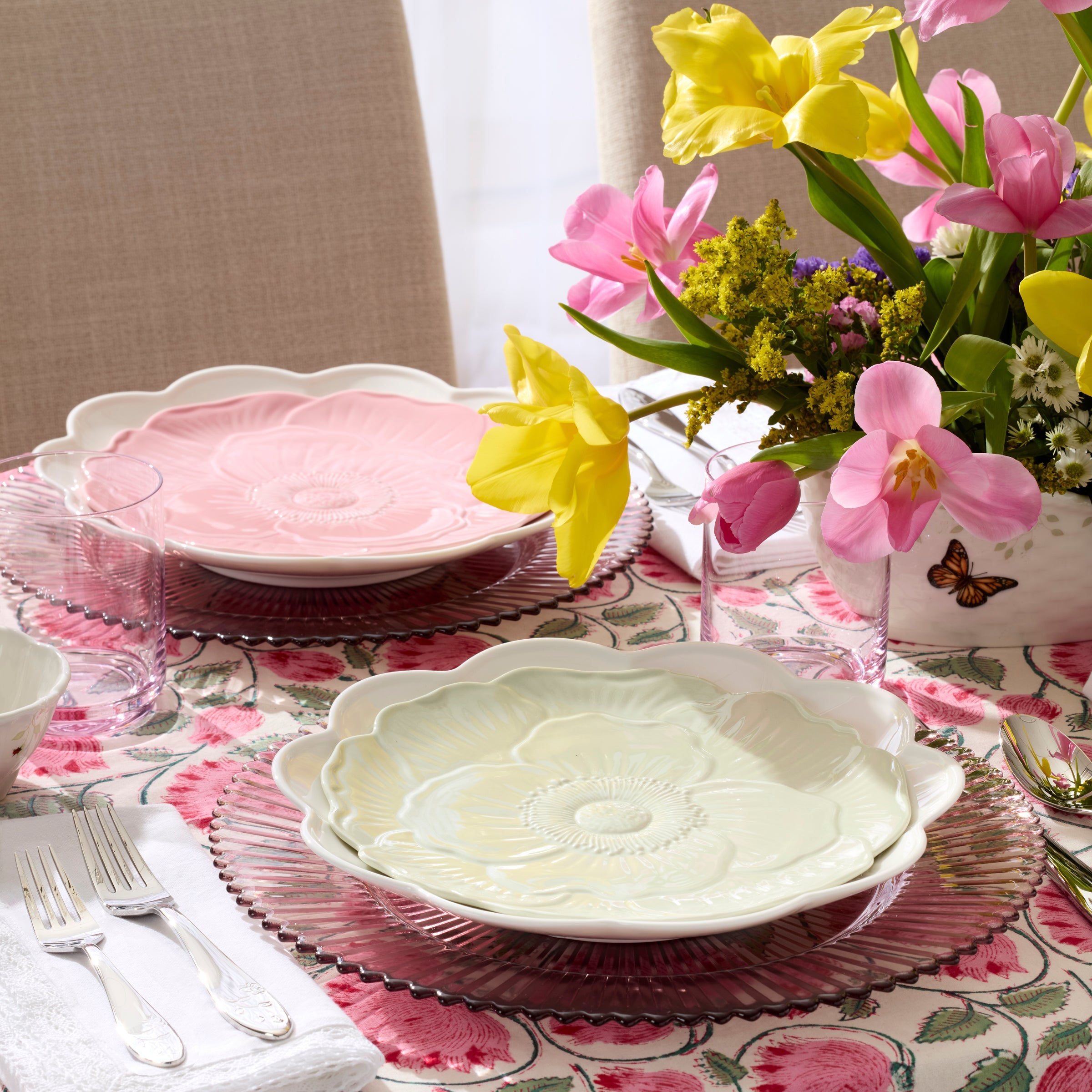 Lenox Premium Butterfly Meadow Floral Pink Accent Plates, Set of 4 - Image 3