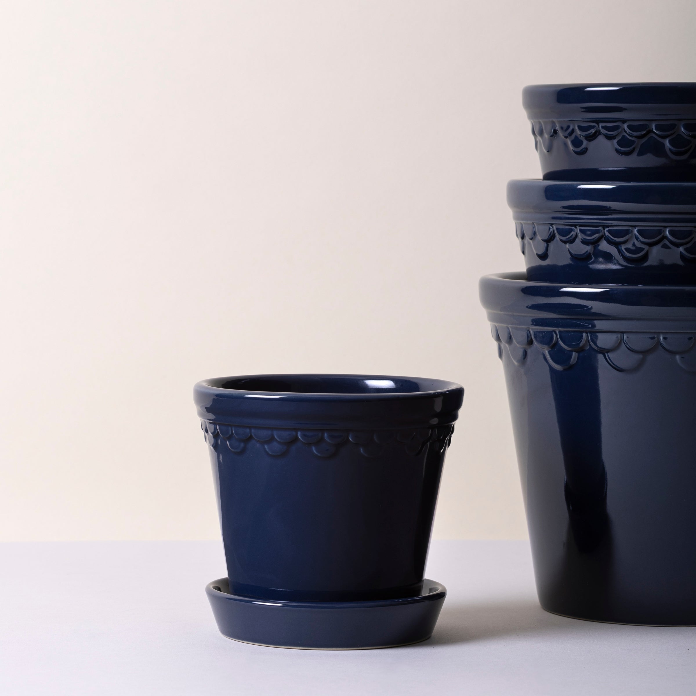 Lenox Premium Kobenhavner Glazed Sapphire Blue 16cm Pot with Saucer - Image 3