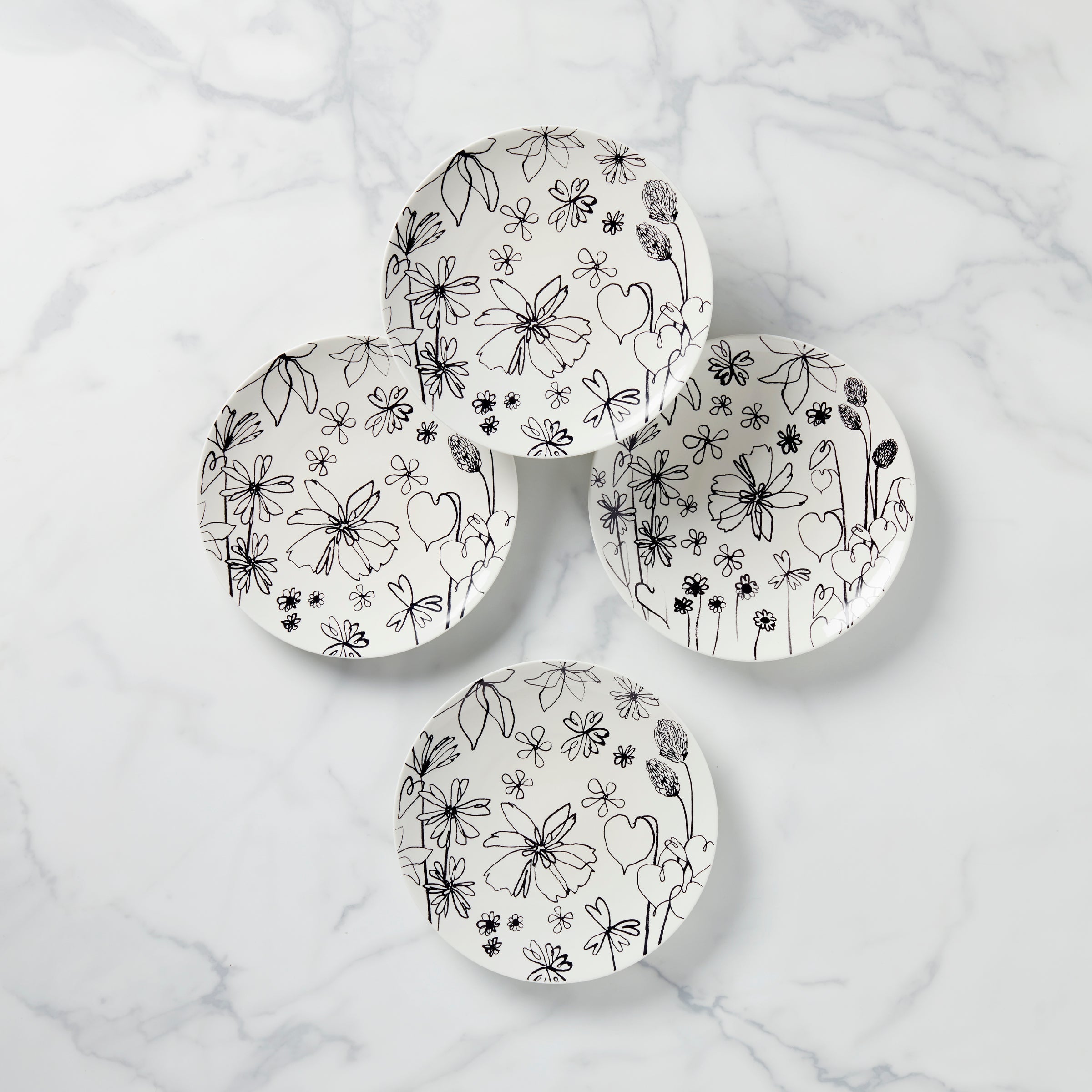 Lenox Premium Garden Doodle Accent Plates, Set of 4