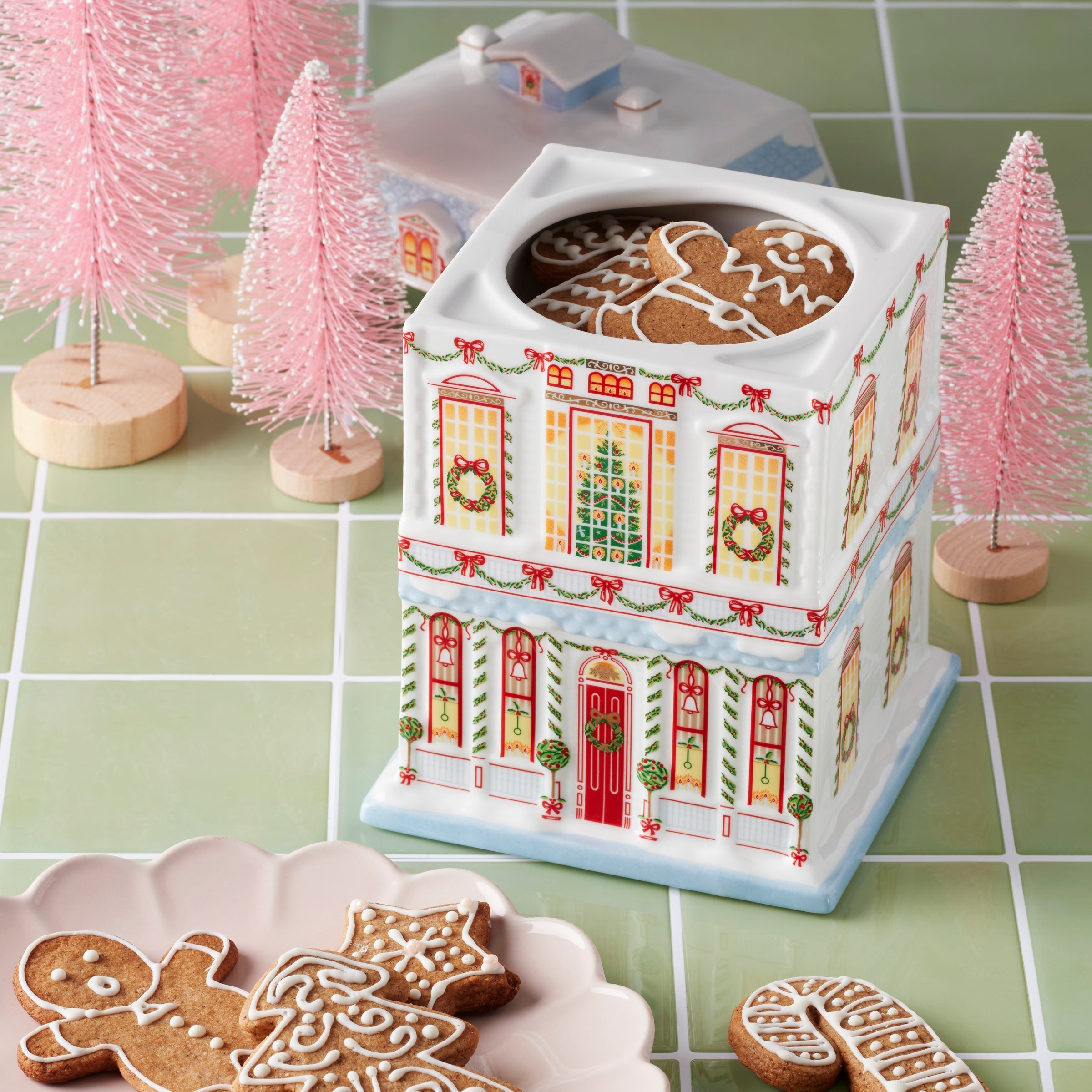 Lenox Premium Lenox Holiday Village Christmas Cookie Jar - Image 4